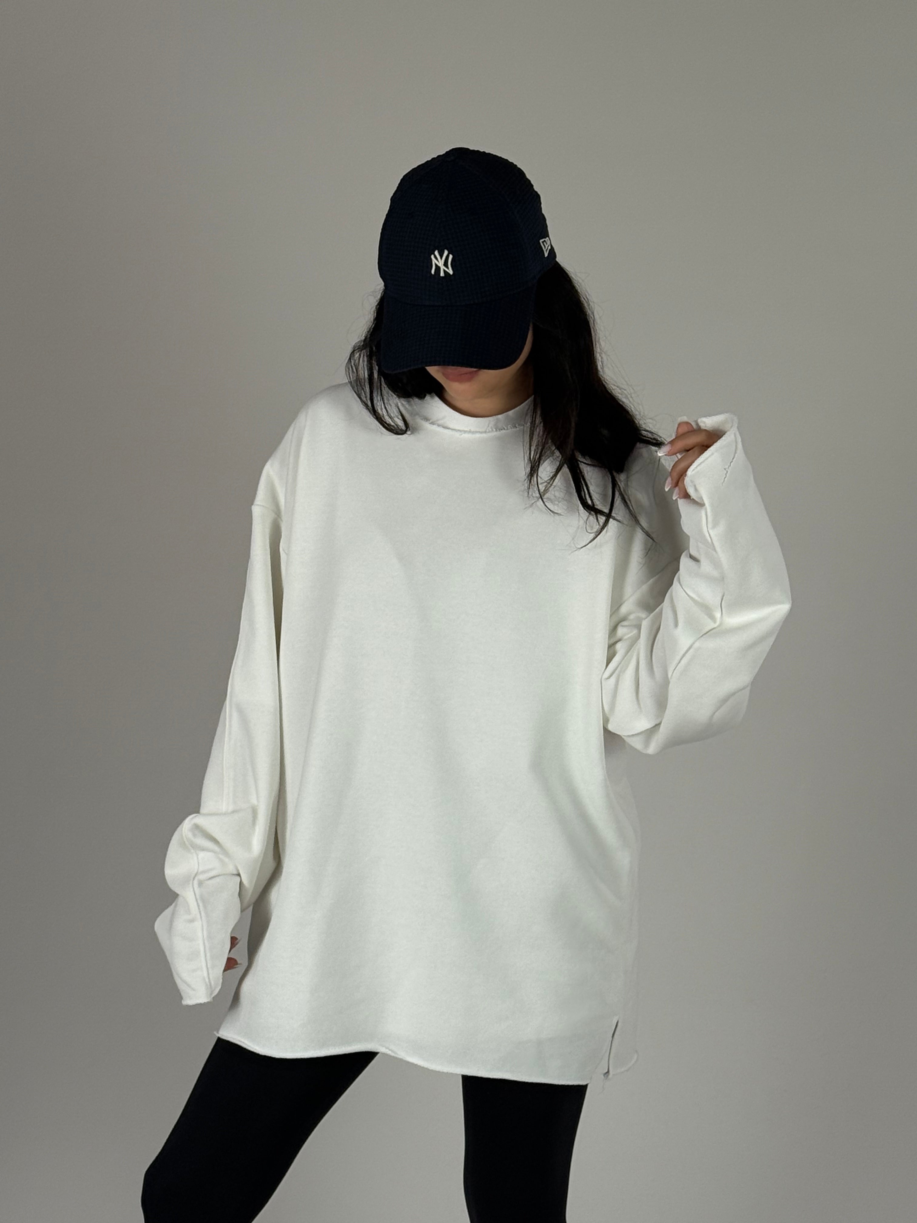 Oversize Ekru Kadın Sweat COC1188