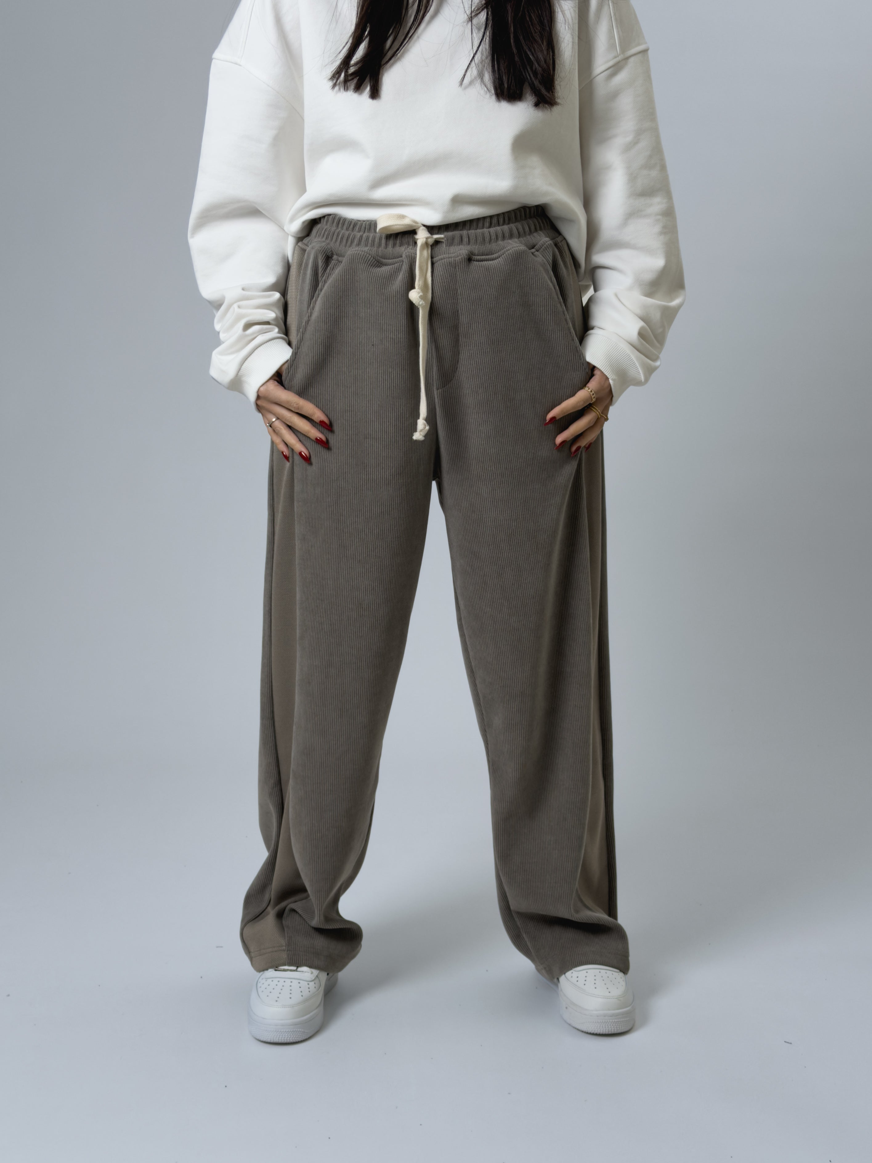 Oversize Gri Kadın Baggy Eşofman COC2532