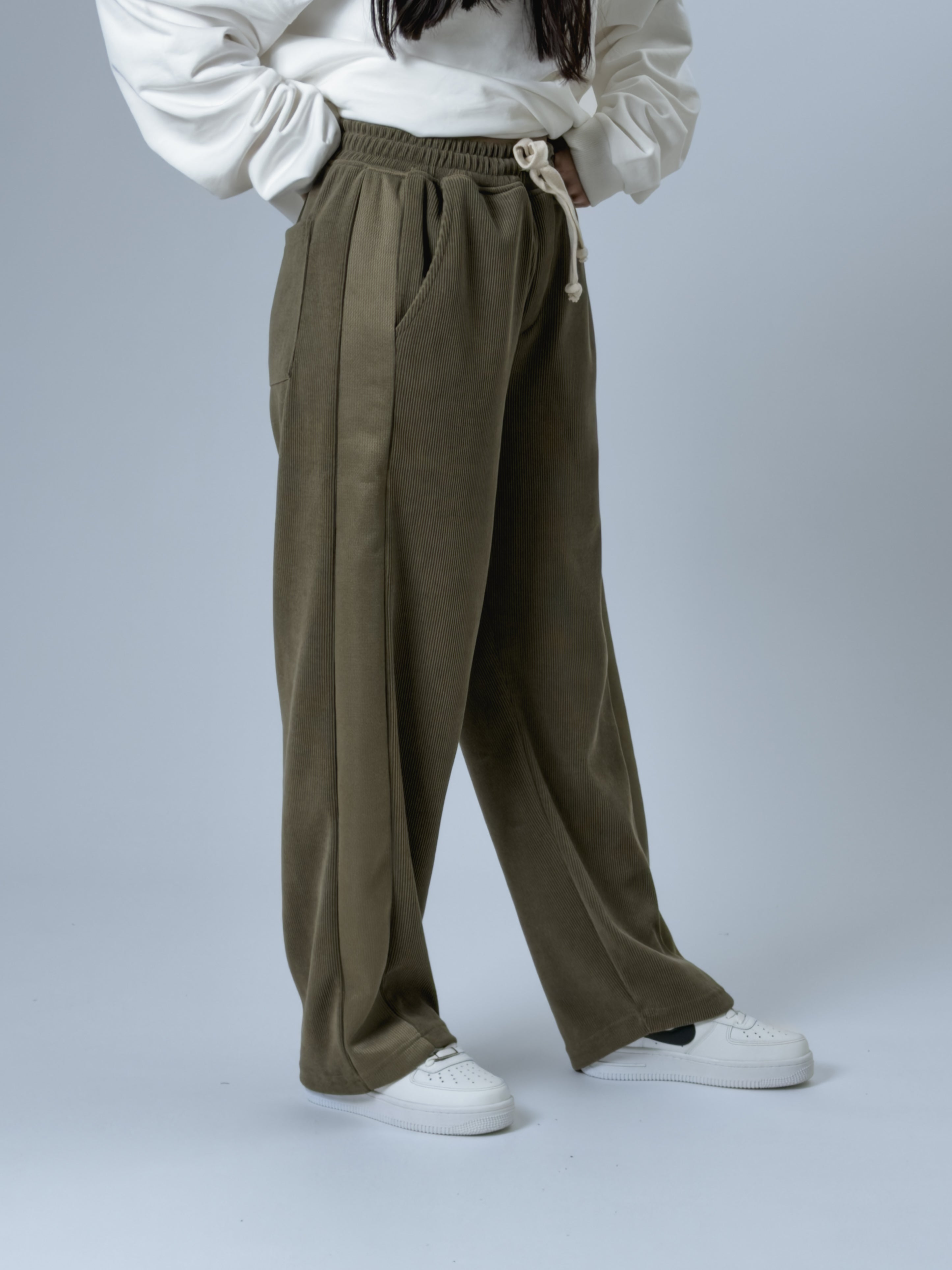 Oversize Haki Kadın Baggy Eşofman COC2533