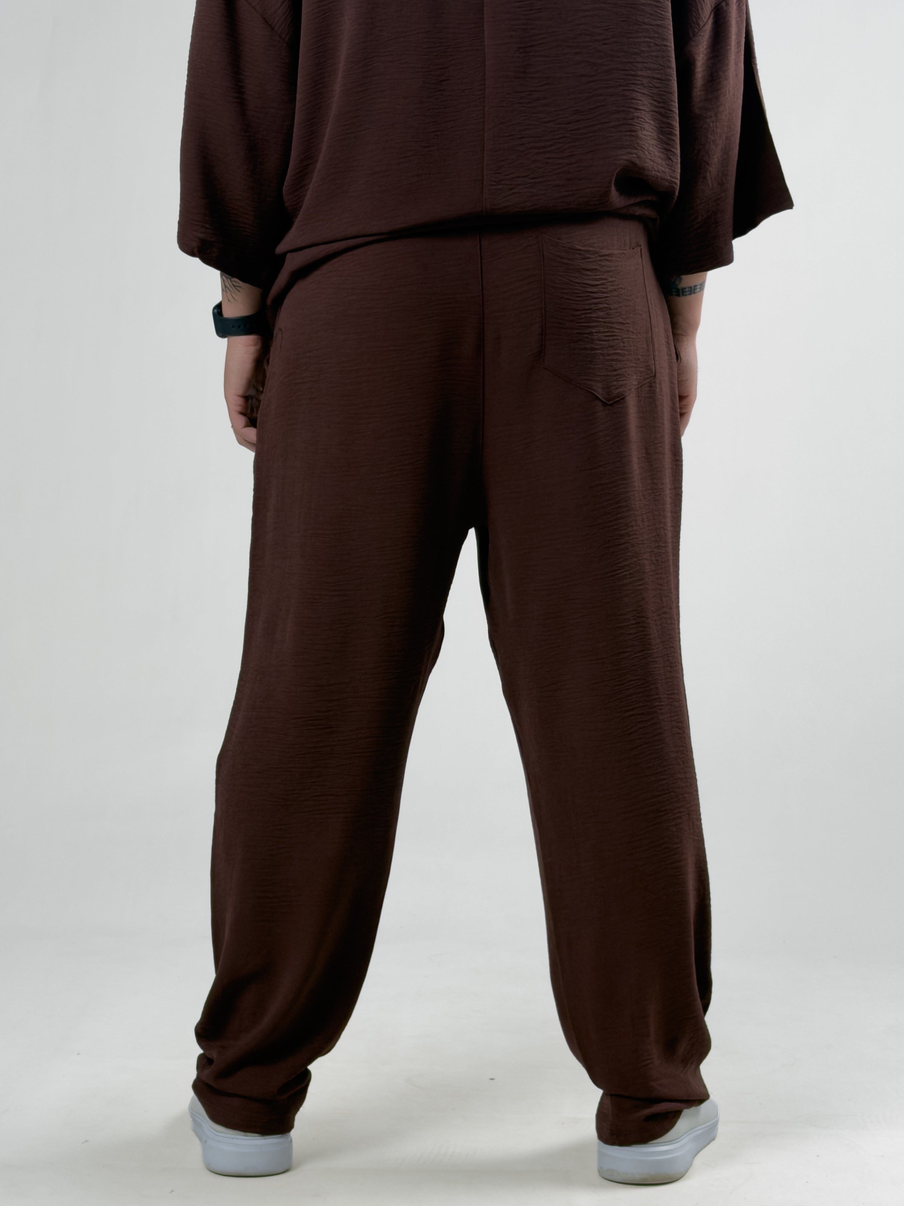 Oversize Kahverengi Keten Takım COC3203