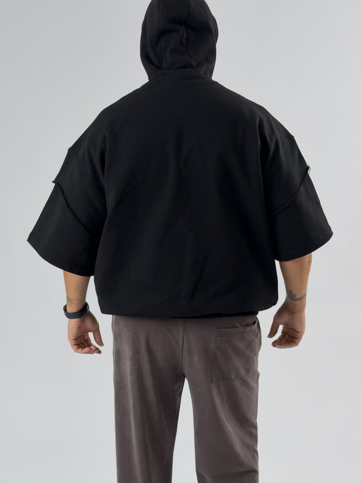 Oversize Kapüşonlu Siyah Erkek Hoodie COC3478