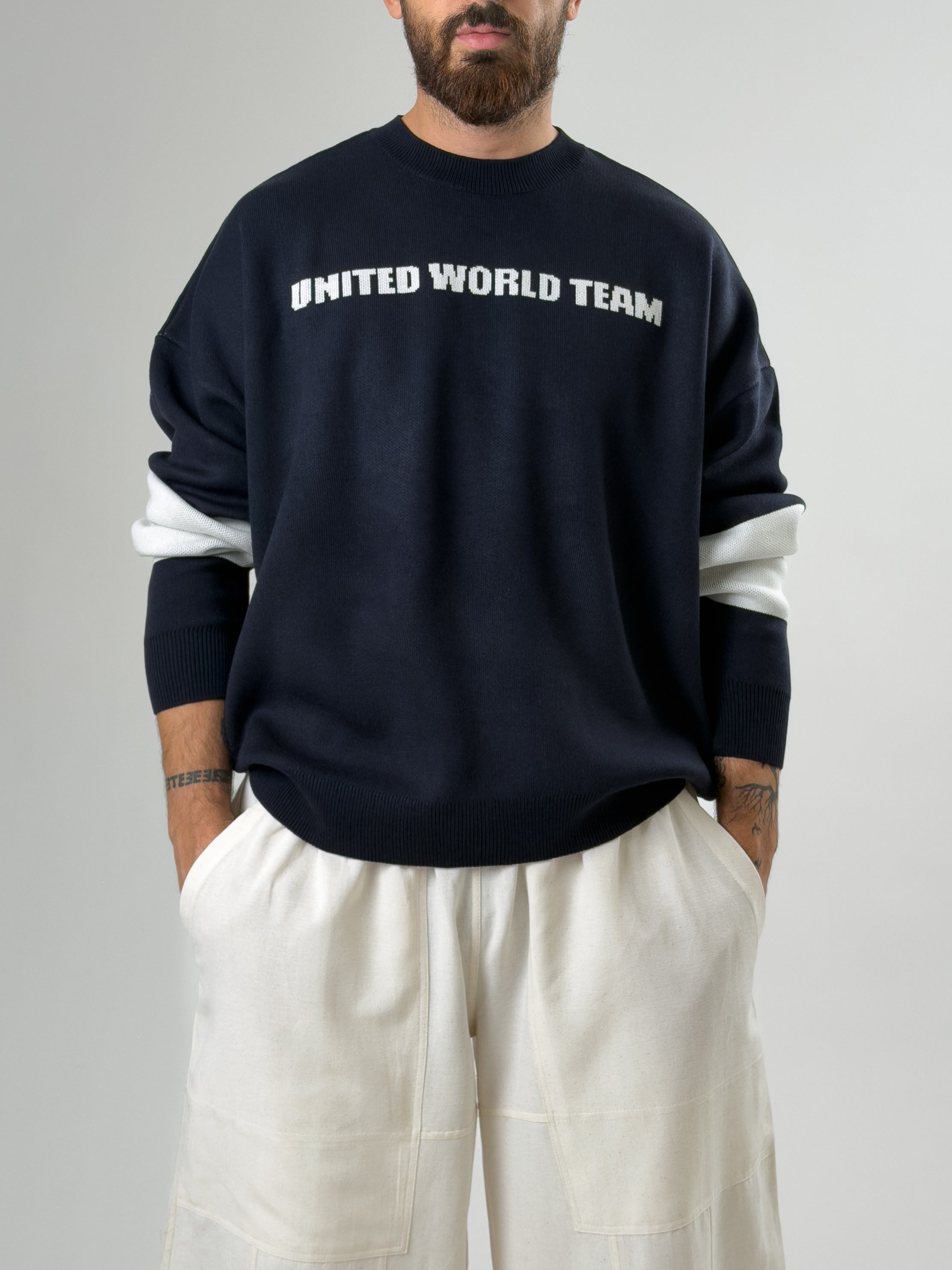 Oversize New York Erkek Lacivert Triko COC2597