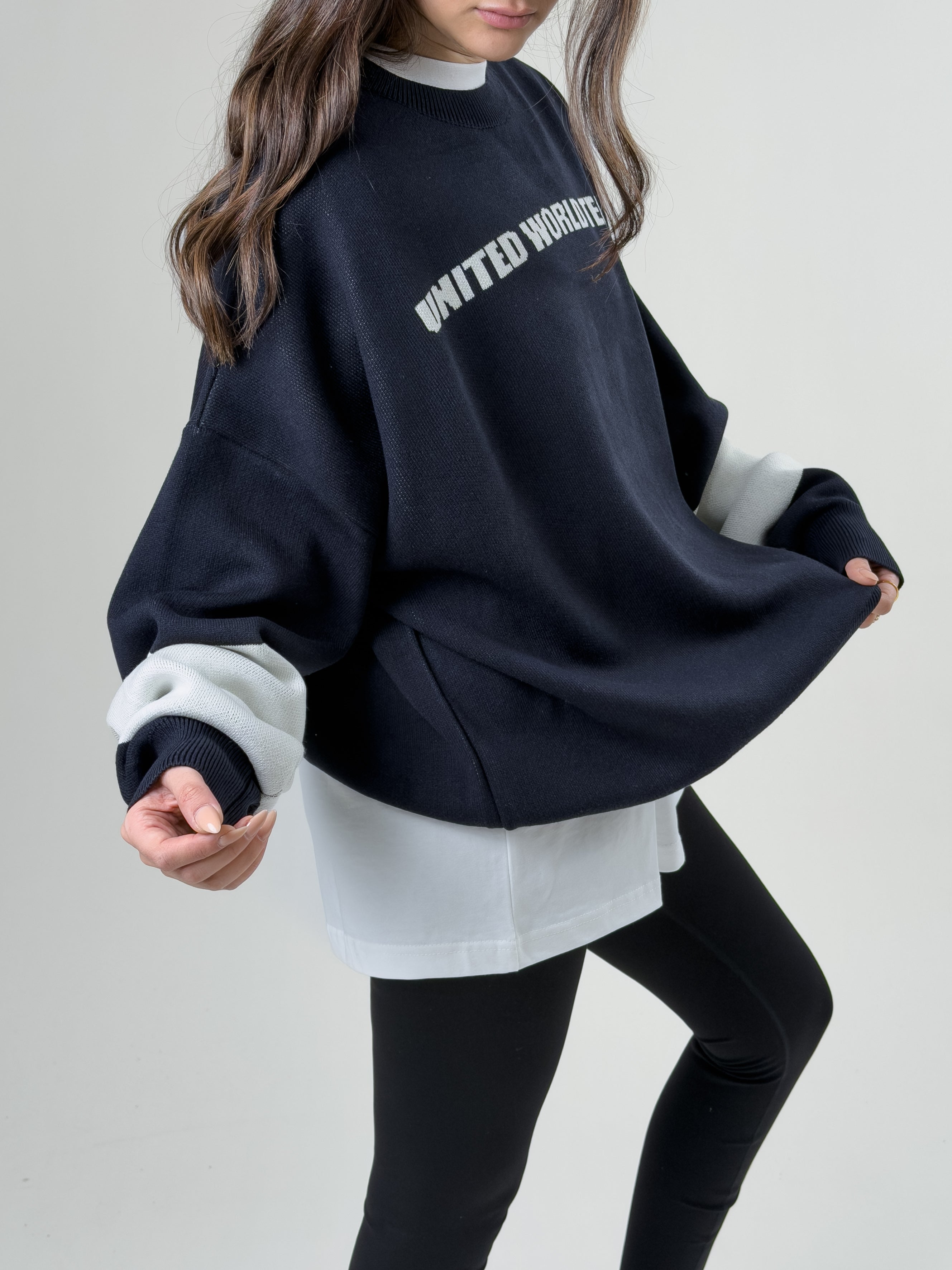 Oversize New York Kadın Lacivert Triko COC2579