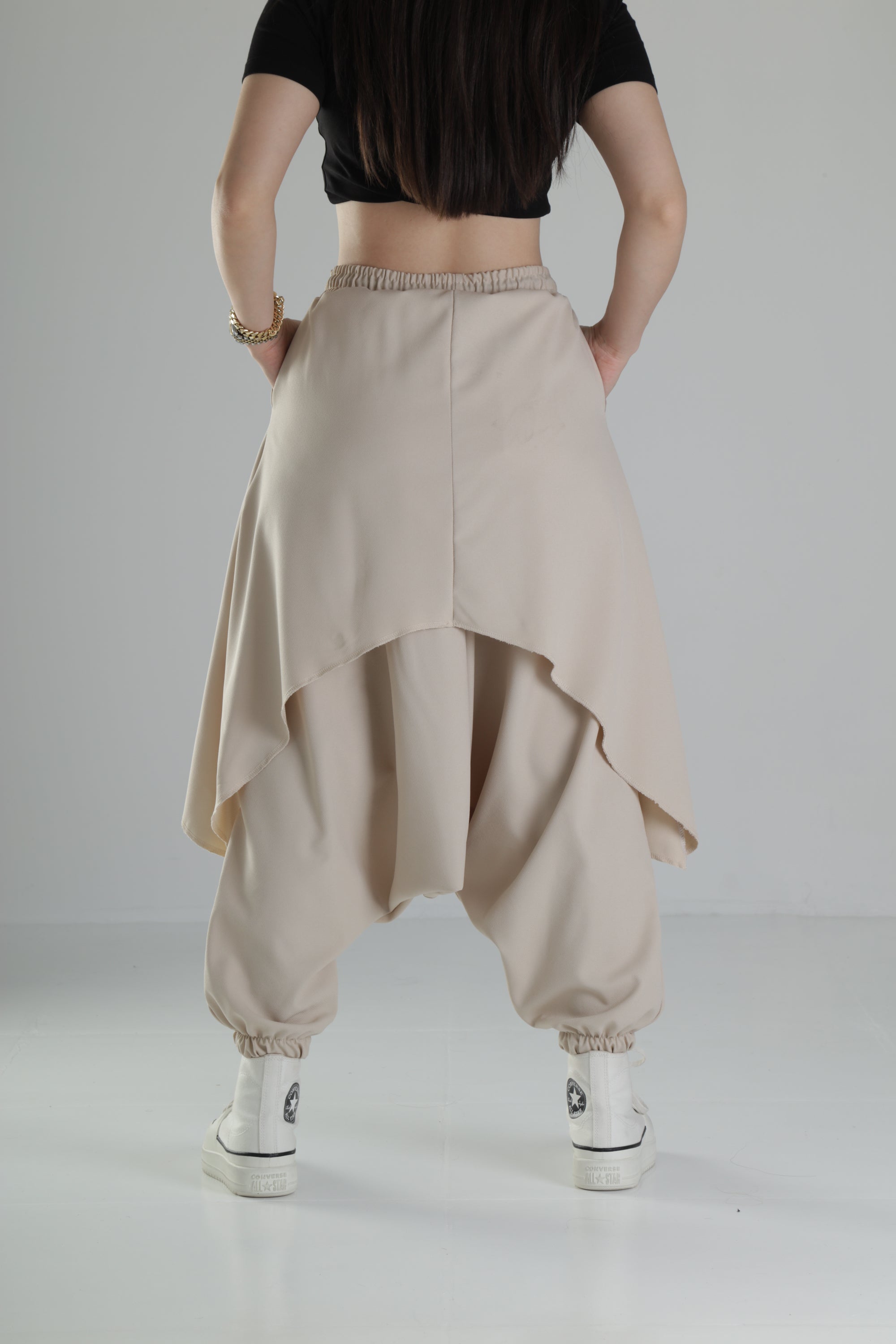 Oversize Şalvarlı Bej Jogger Pantolon COC1477