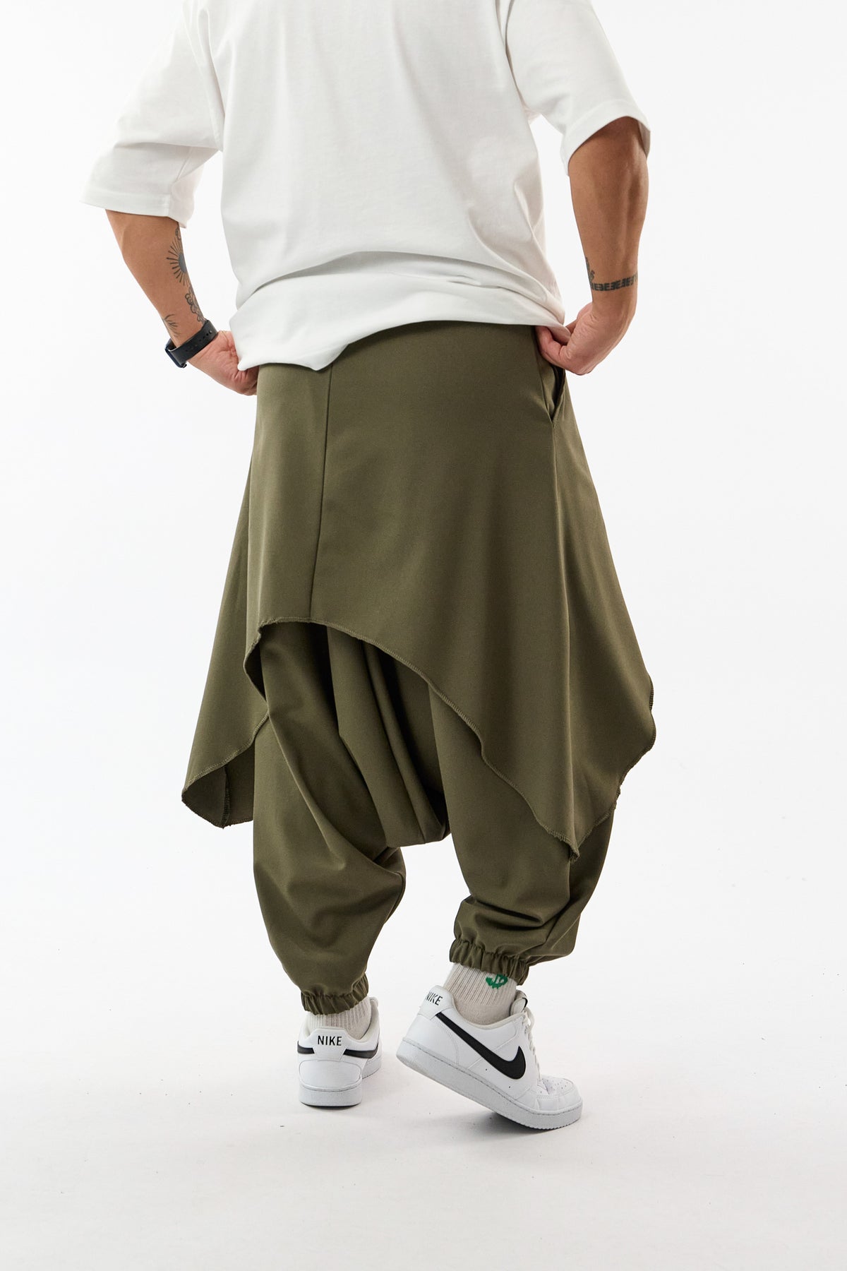 Oversize Şalvarlı Samurai Haki Erkek Pantolon COC3688