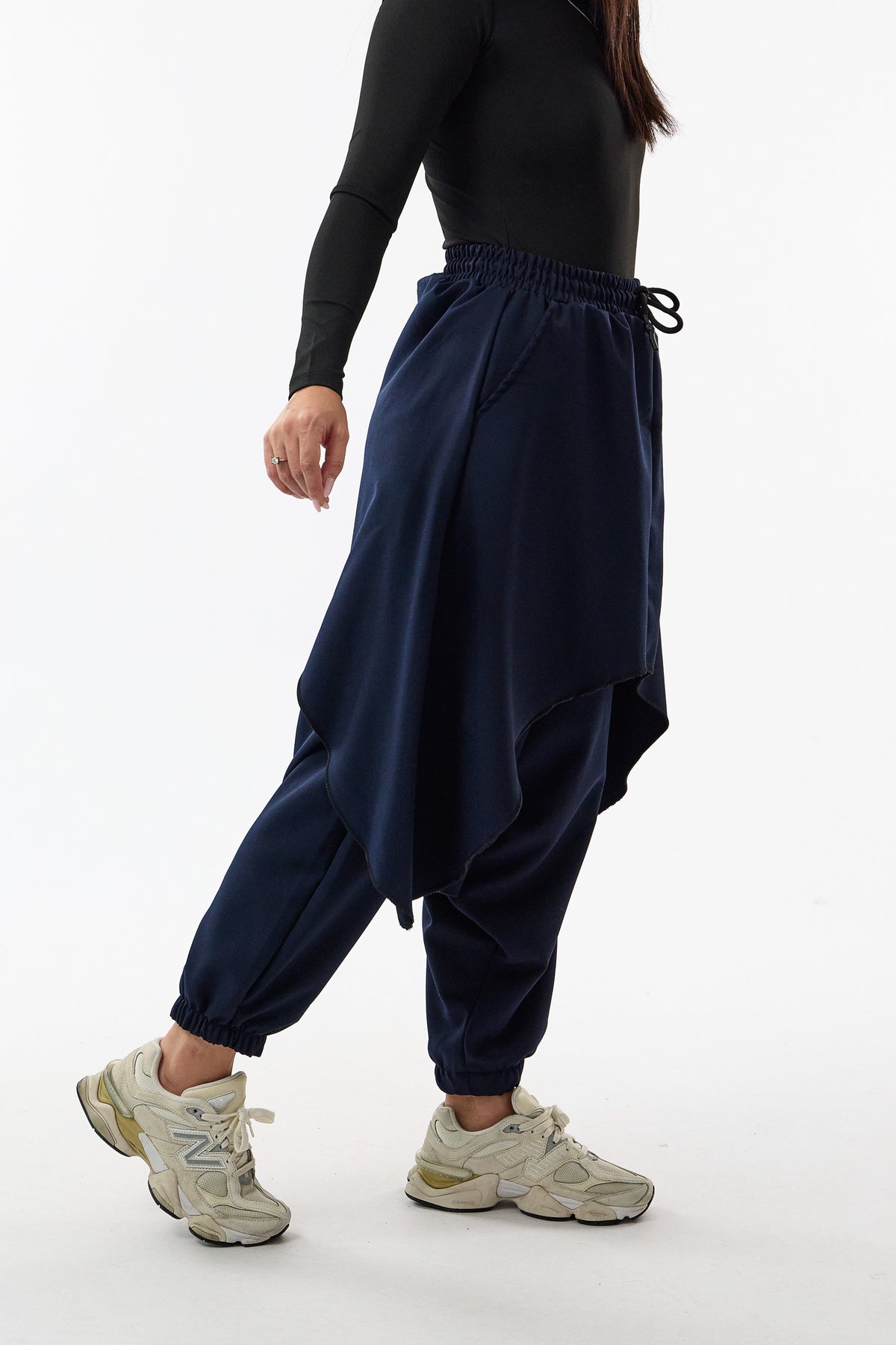 Oversize Şalvarlı Samurai Lacivert Kadın Pantolon COC3691