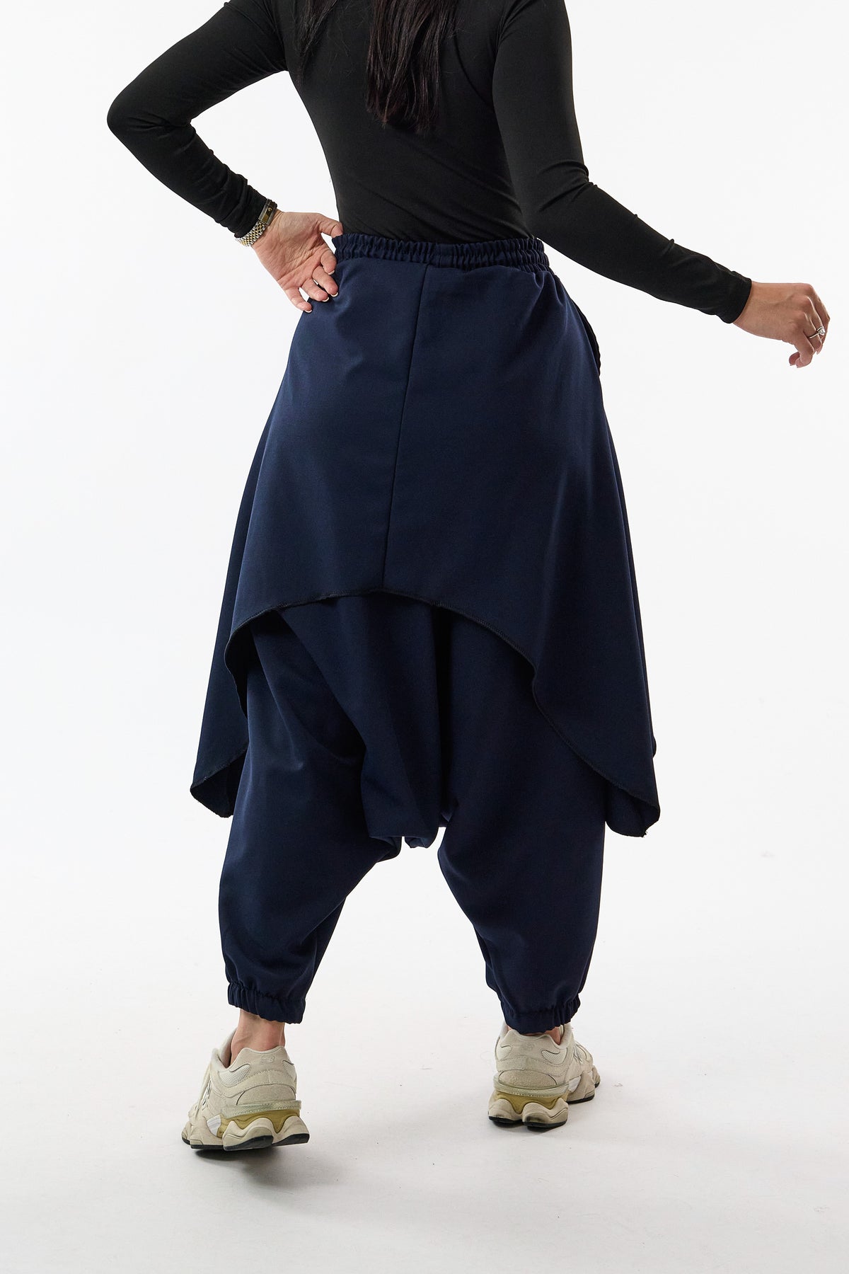 Oversize Şalvarlı Samurai Lacivert Kadın Pantolon COC3691