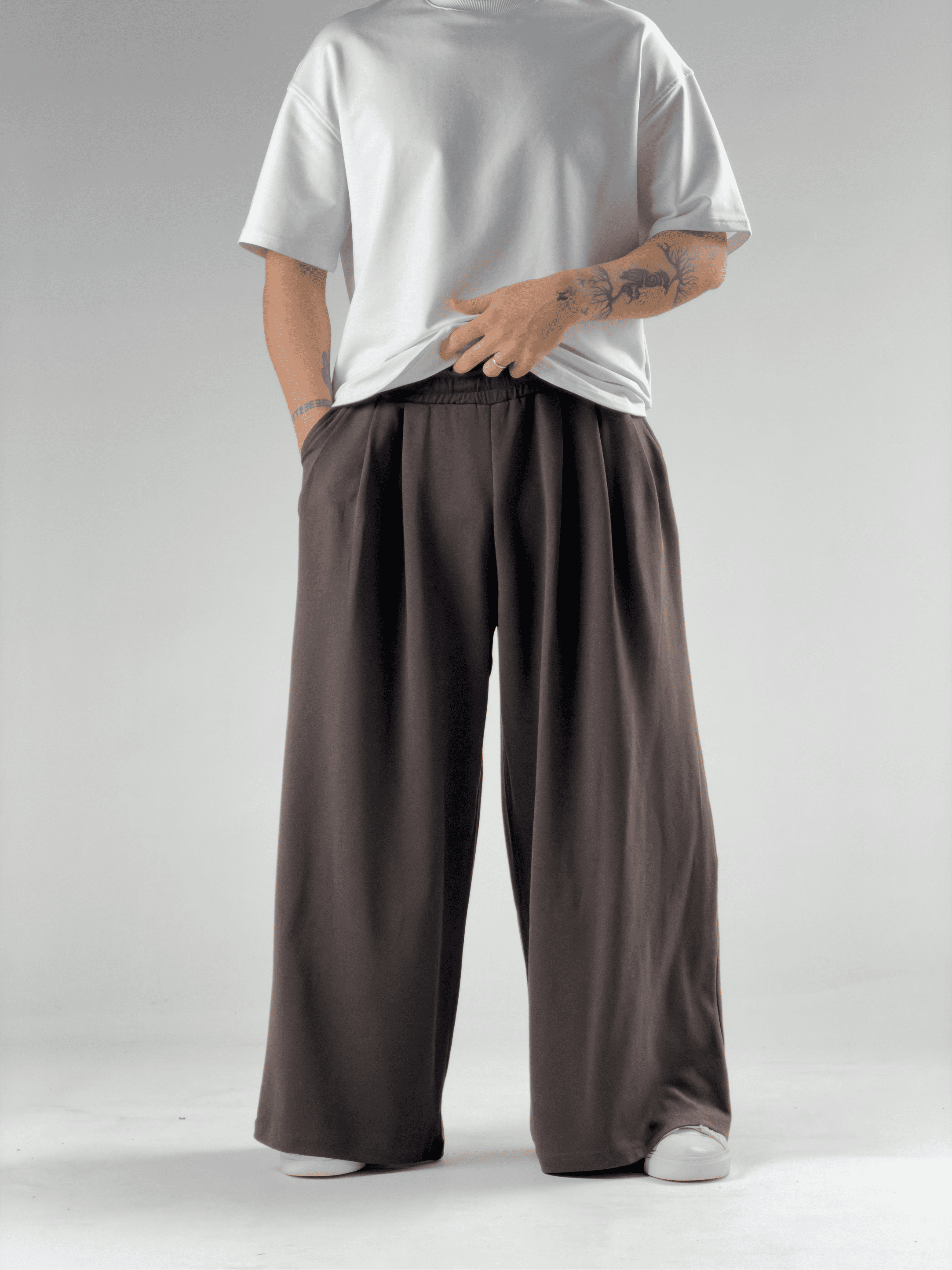 Oversize Samurai Kahve Erkek Pantolon COC2907
