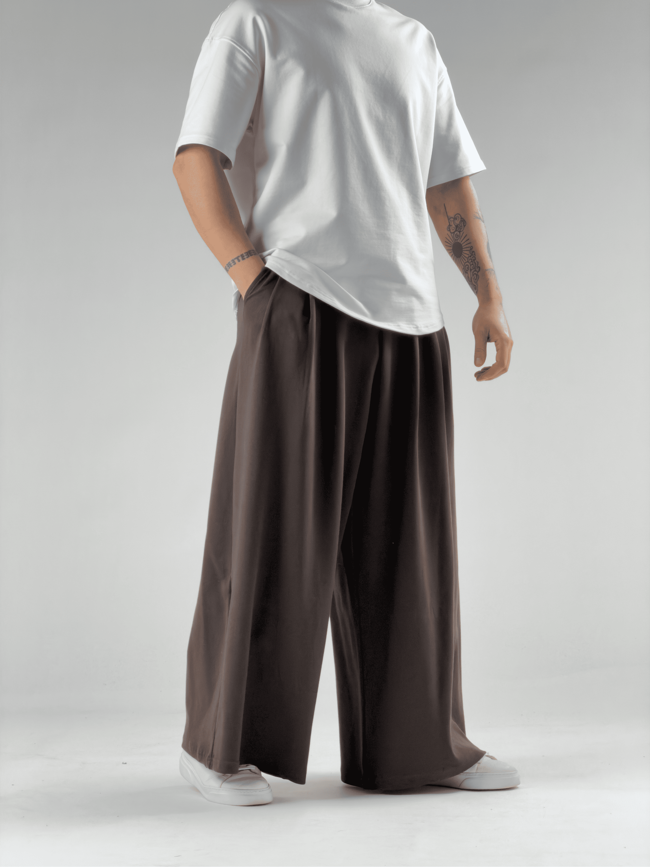 Oversize Samurai Kahve Erkek Pantolon COC2907