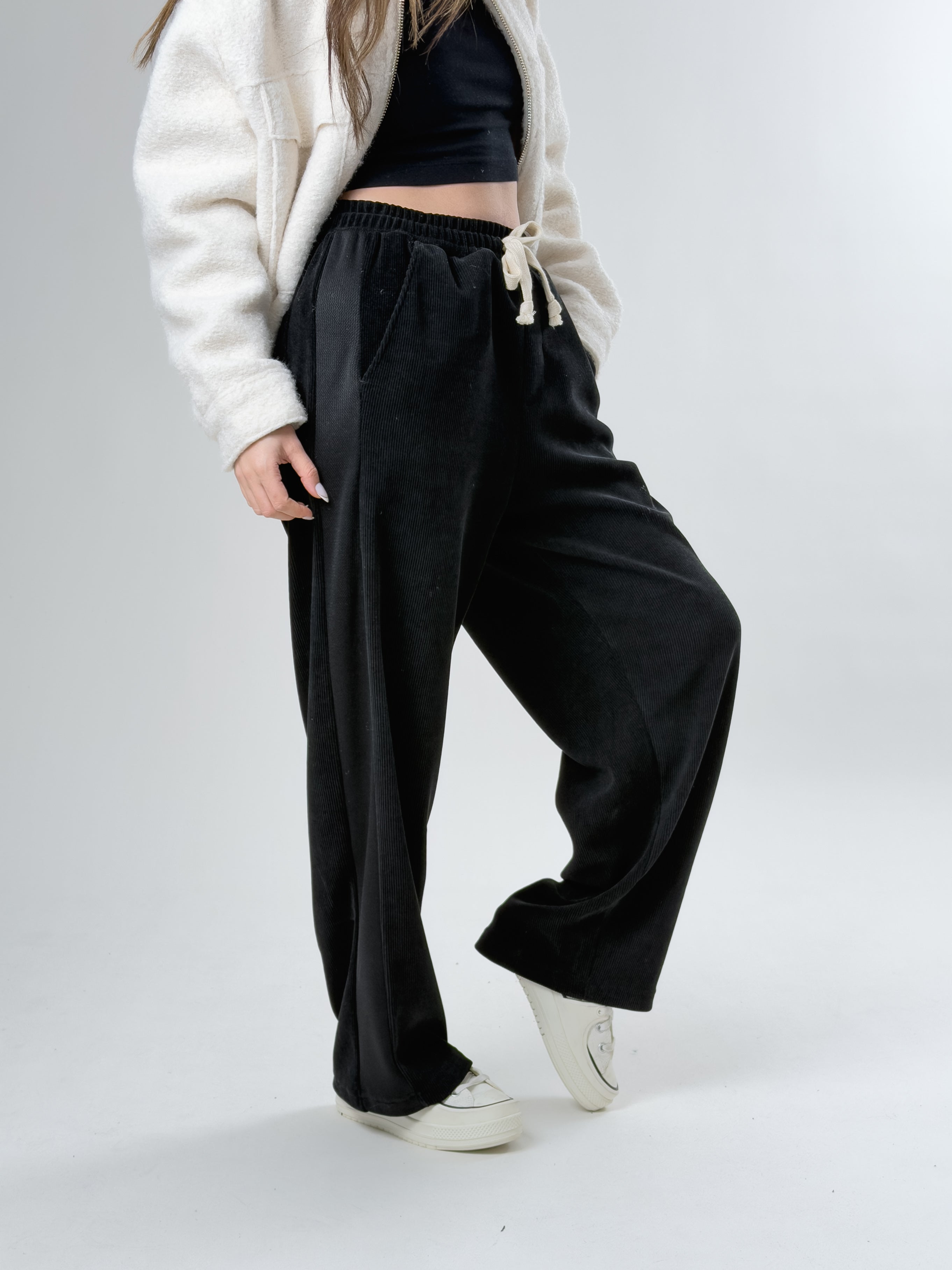 Oversize Siyah Kadın Baggy Eşofman COC2643