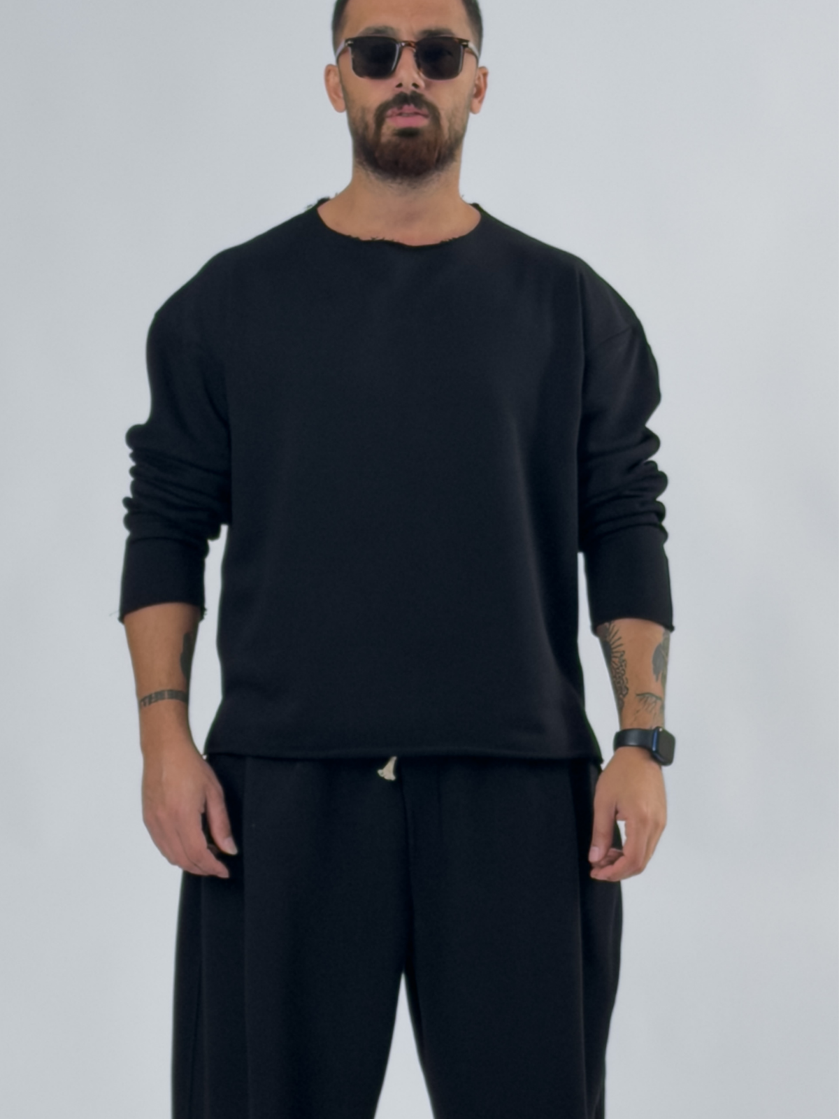 Oversize Siyah Erkek Sweatshirt COC3431
