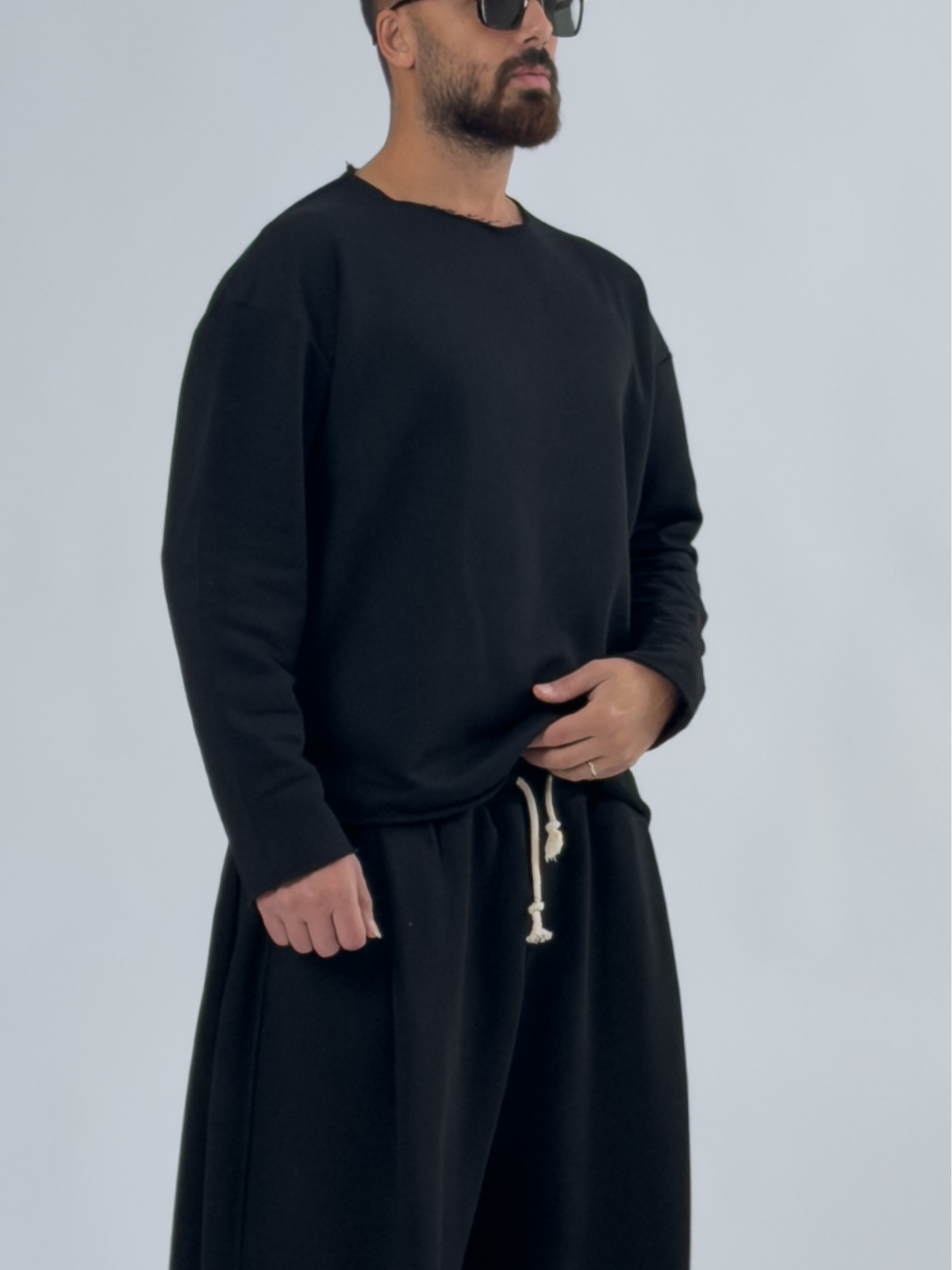 Oversize Siyah Erkek Sweatshirt COC3431