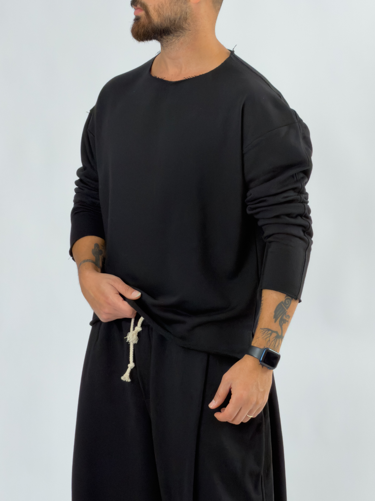 Oversize Siyah Erkek Sweatshirt COC3431