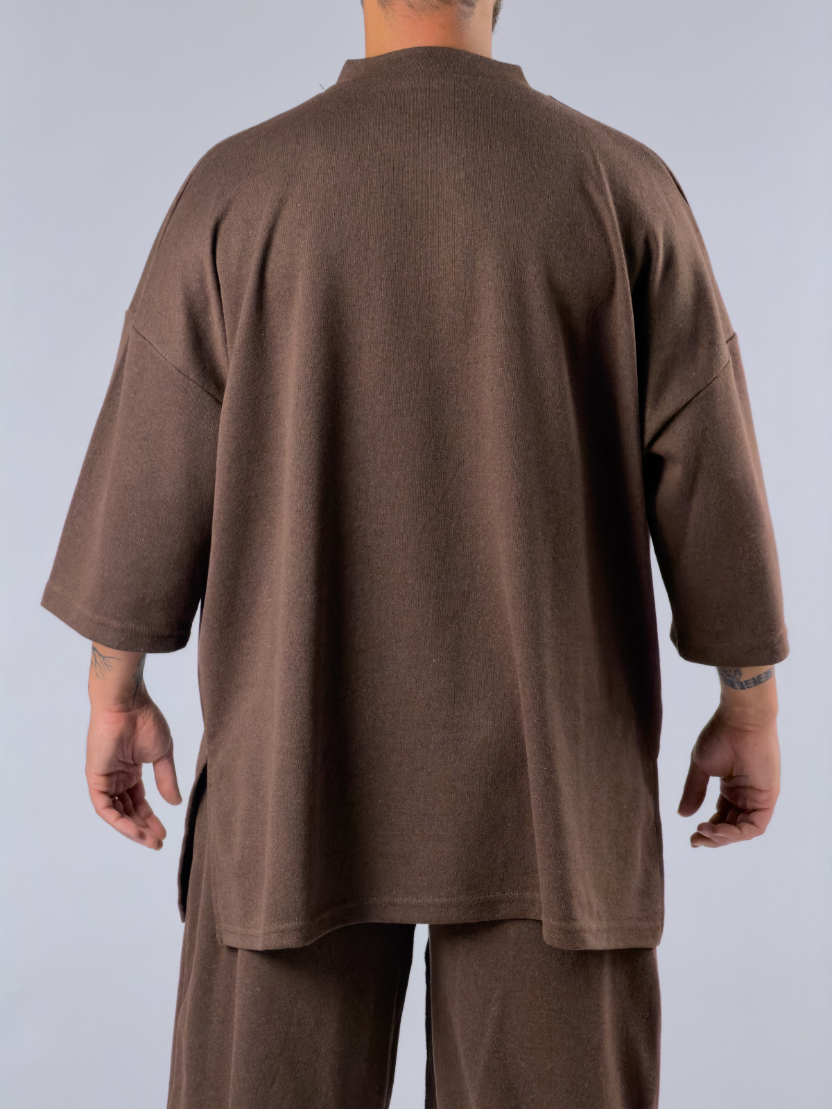 Oversize Tasarım Kahverengi Erkek Sweat COC3389
