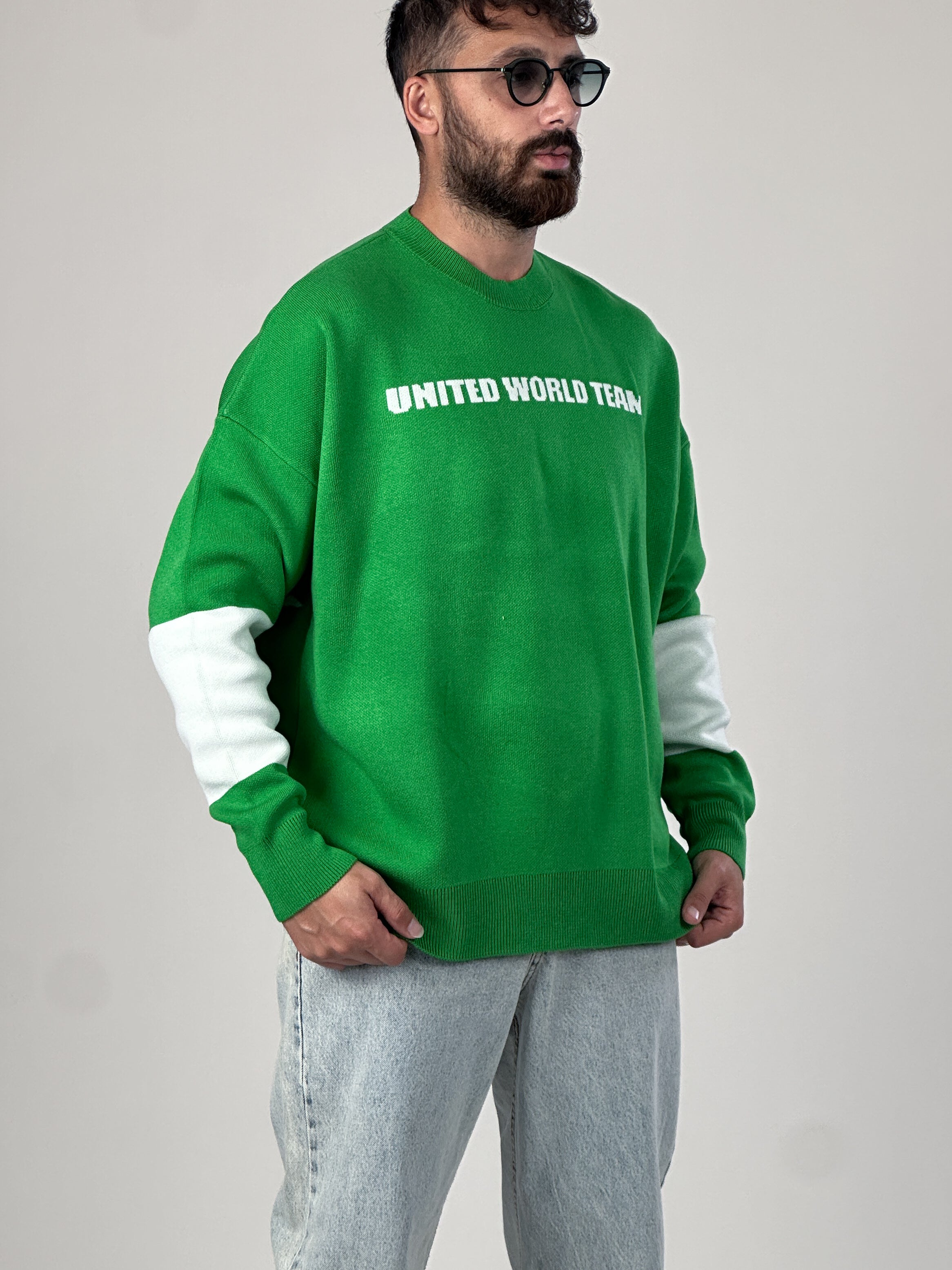 Oversize Yeşil New York Erkek Triko Sweat COC1044