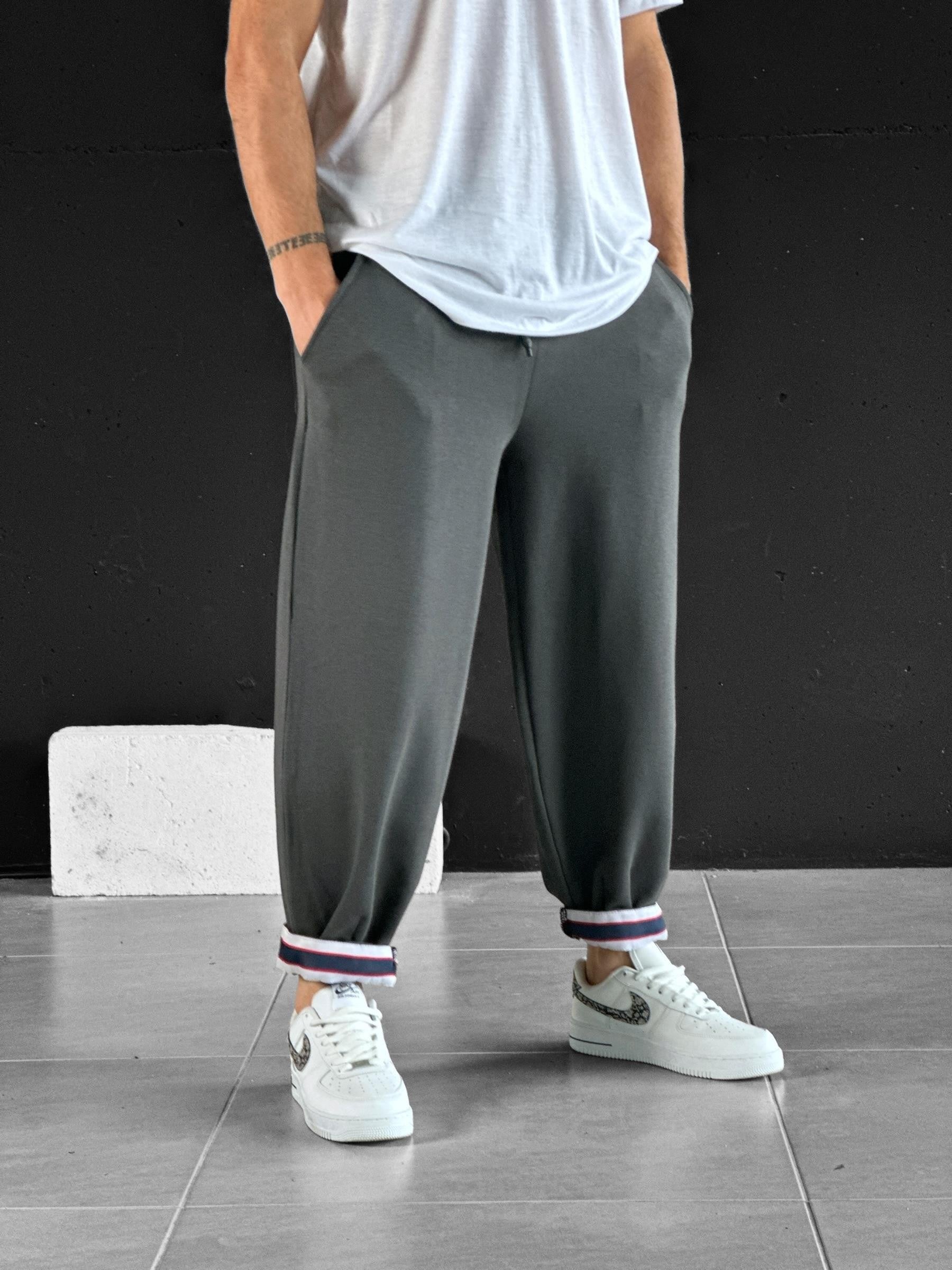 Paça Detaylı Füme Boyfriend Pantolon COC2078