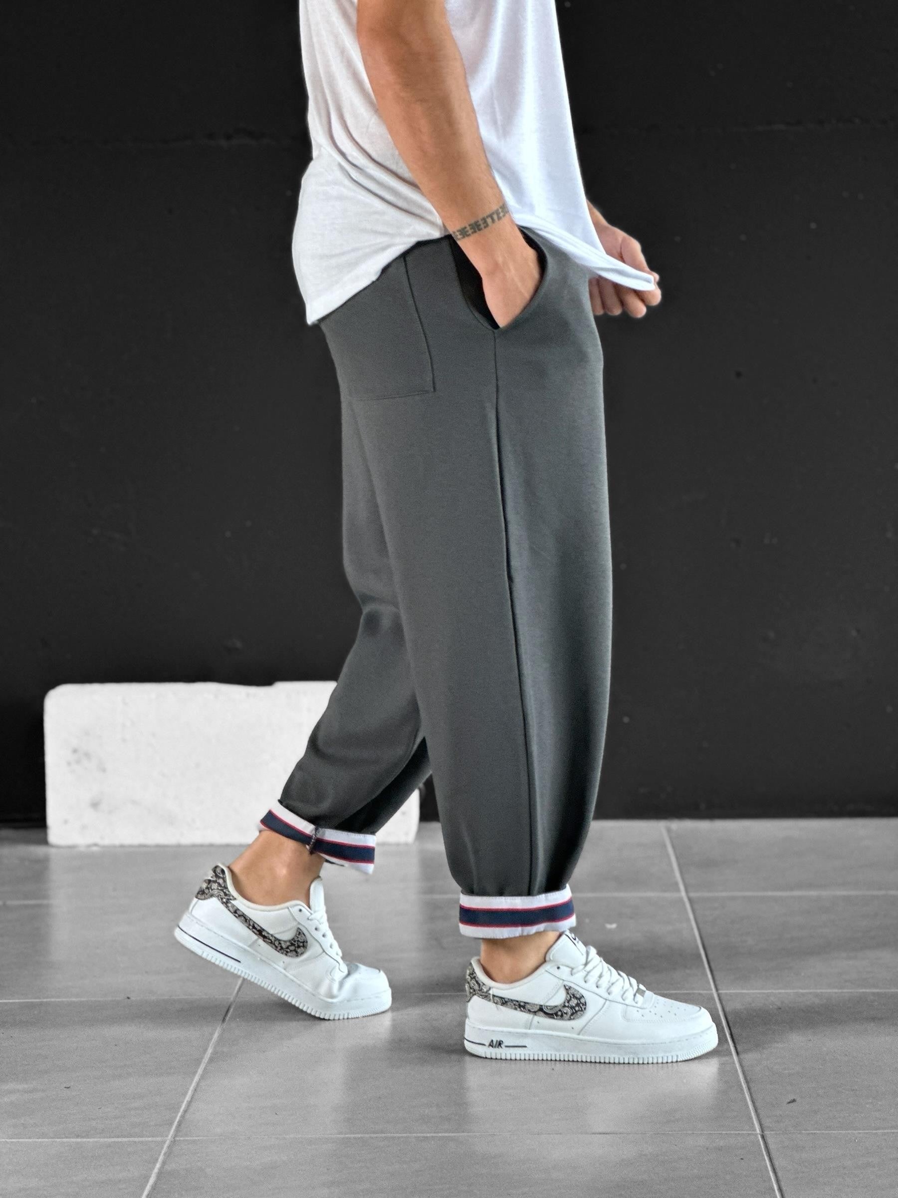 Paça Detaylı Füme Boyfriend Pantolon COC2078