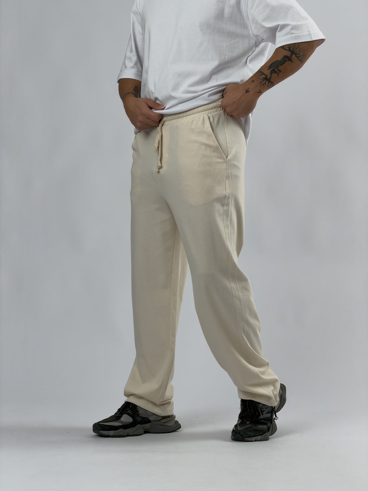 Paça Ayarlamalı Regular Bej Erkek Jogger Pantolon COC3568