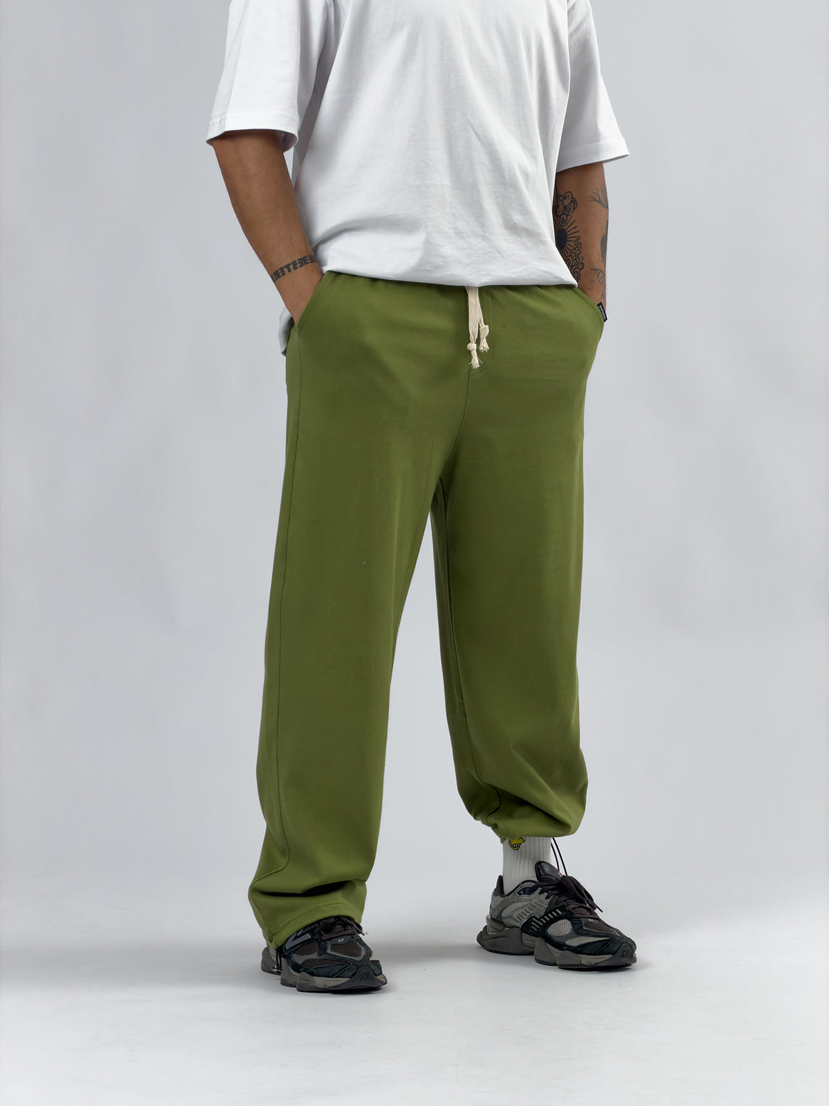 Paça Ayarlamalı Regular Haki Erkek Jogger Pantolon COC3565