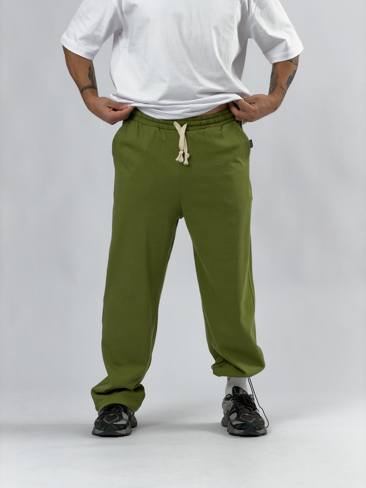 Paça Ayarlamalı Regular Haki Erkek Jogger Pantolon COC3565