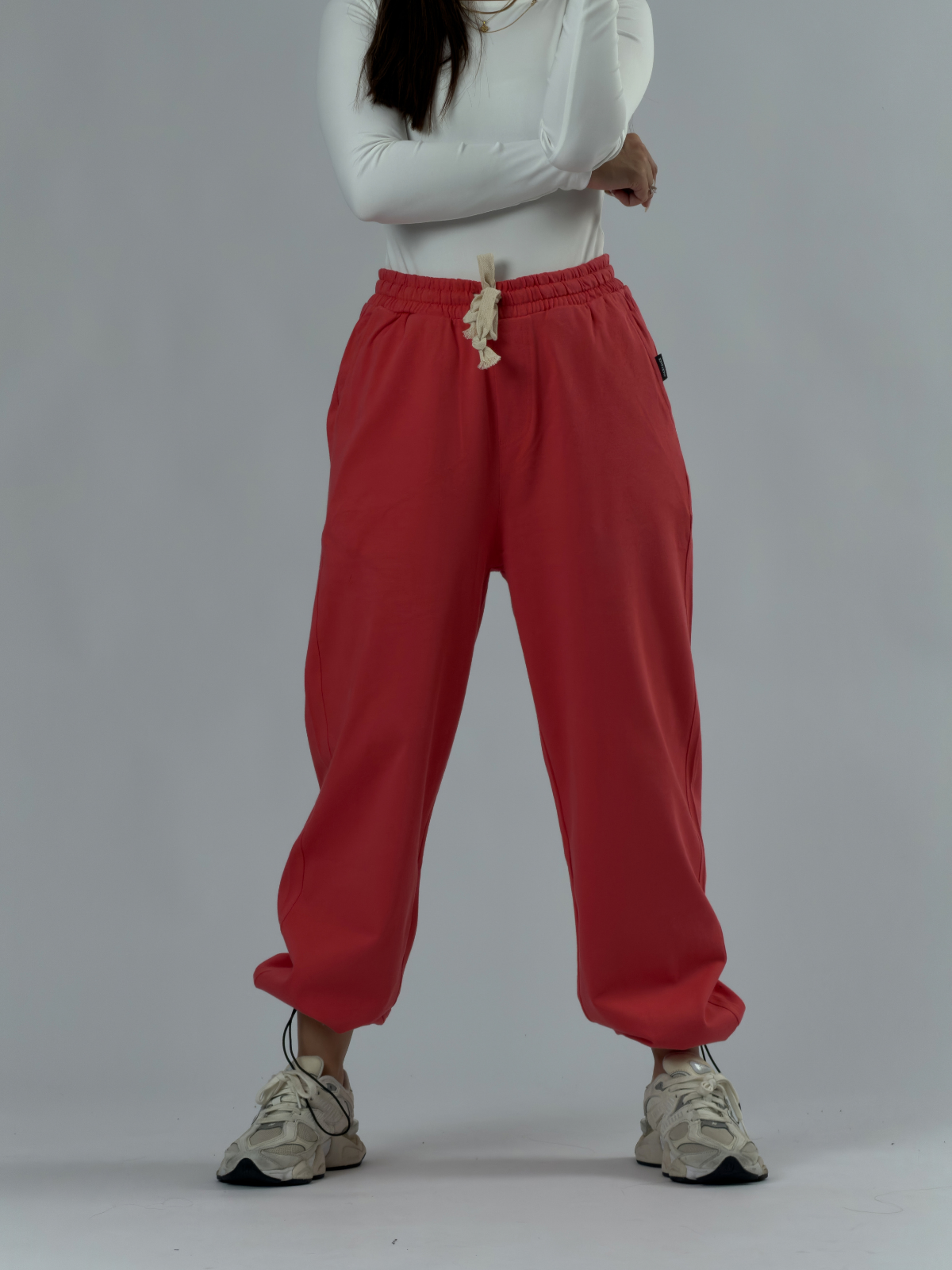 Paça Ayarlamalı Regular Kiremit Kadın Jogger Pantolon COC3488