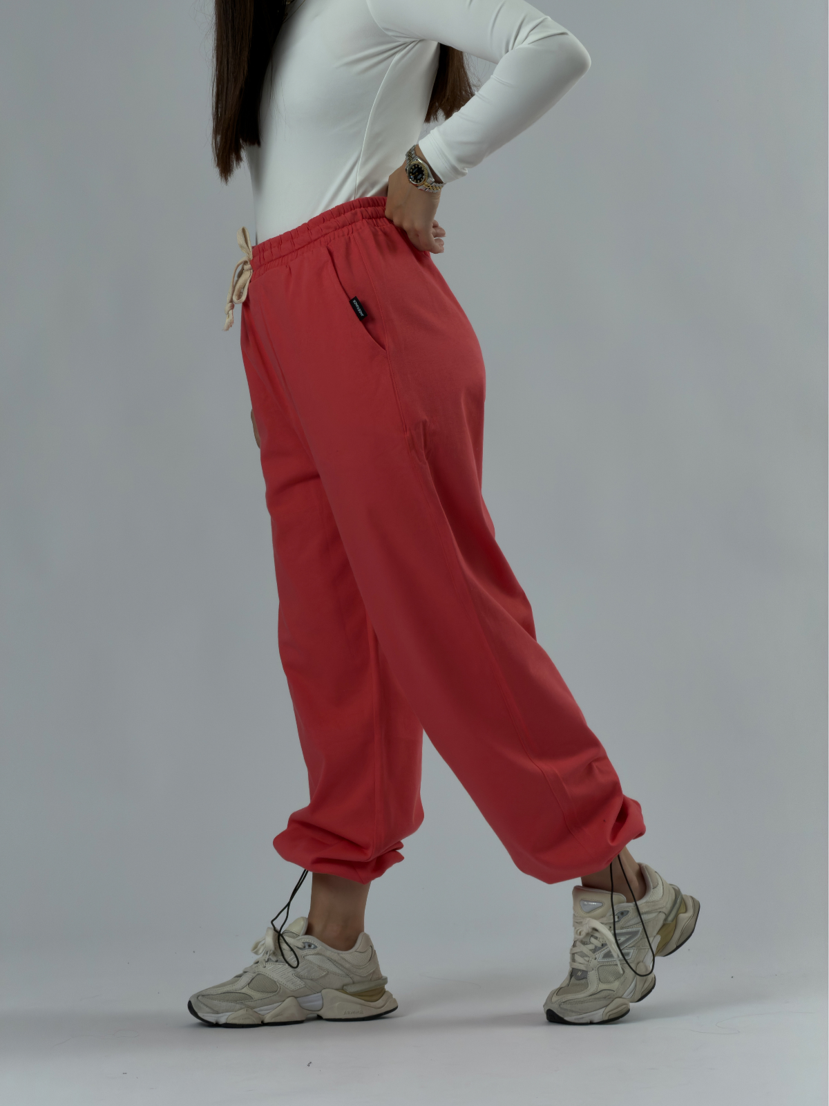 Paça Ayarlamalı Regular Kiremit Kadın Jogger Pantolon COC3488