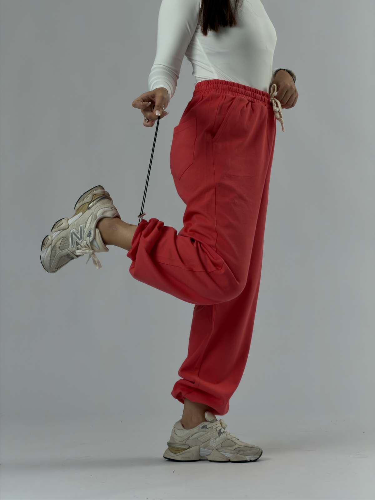 Paça Ayarlamalı Regular Kiremit Kadın Jogger Pantolon COC3488