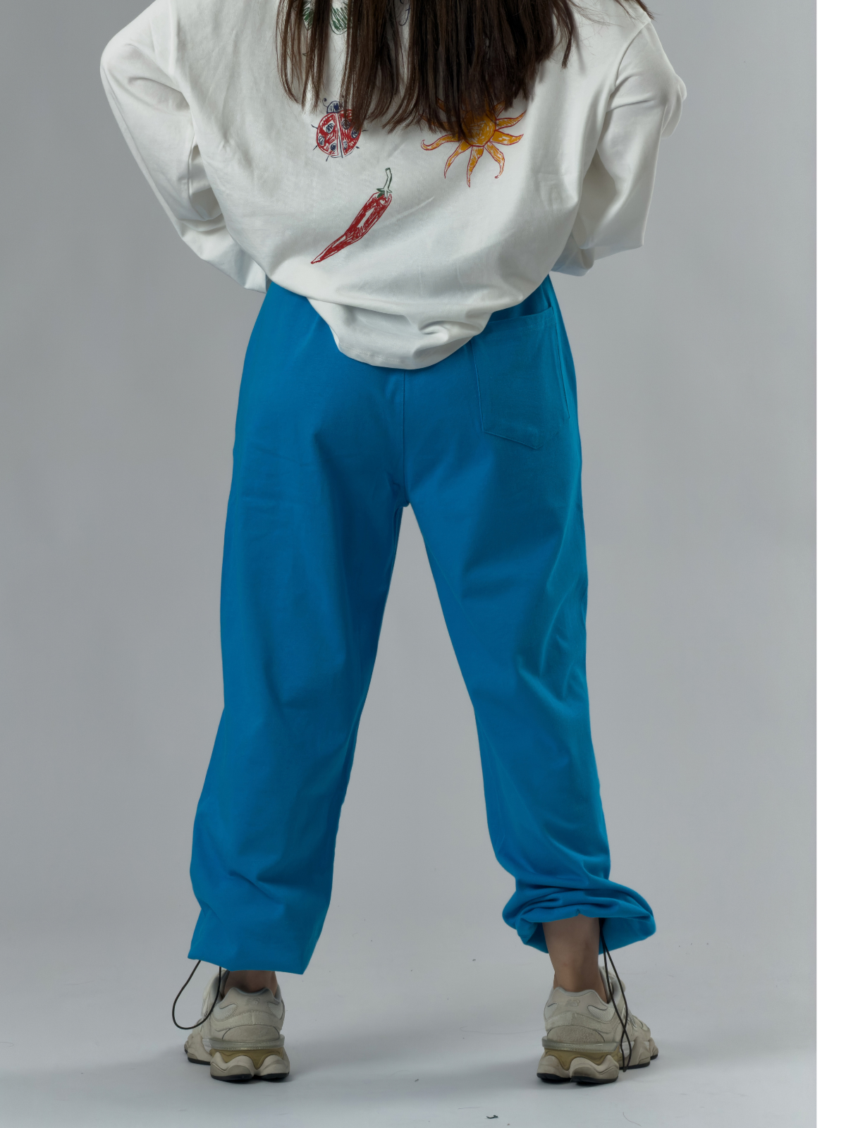 Paça Ayarlamalı Regular Mavi Kadın Jogger Pantolon COC3489