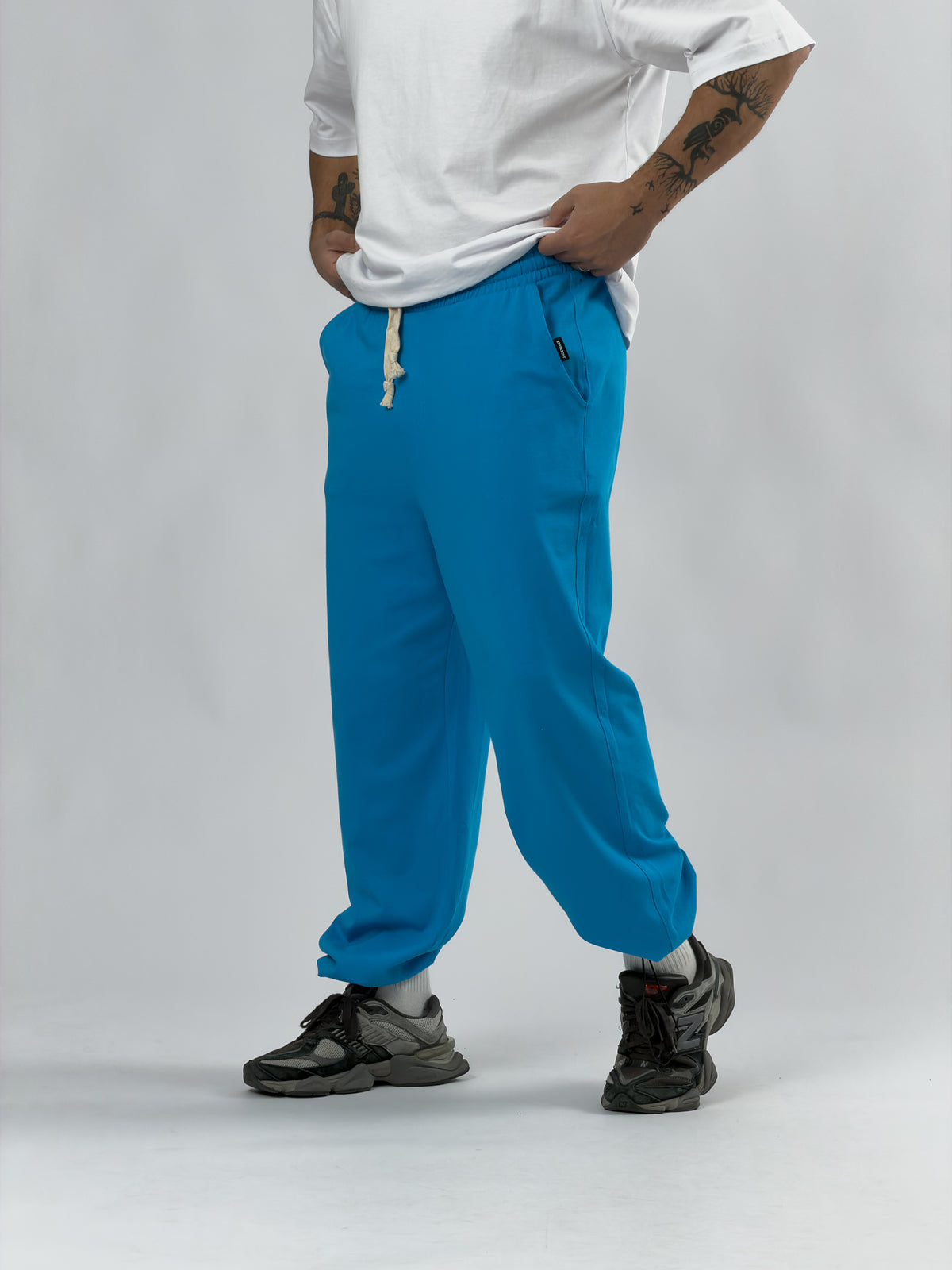 Paça Ayarlamalı Regular Mavi Erkek Jogger Pantolon COC3562
