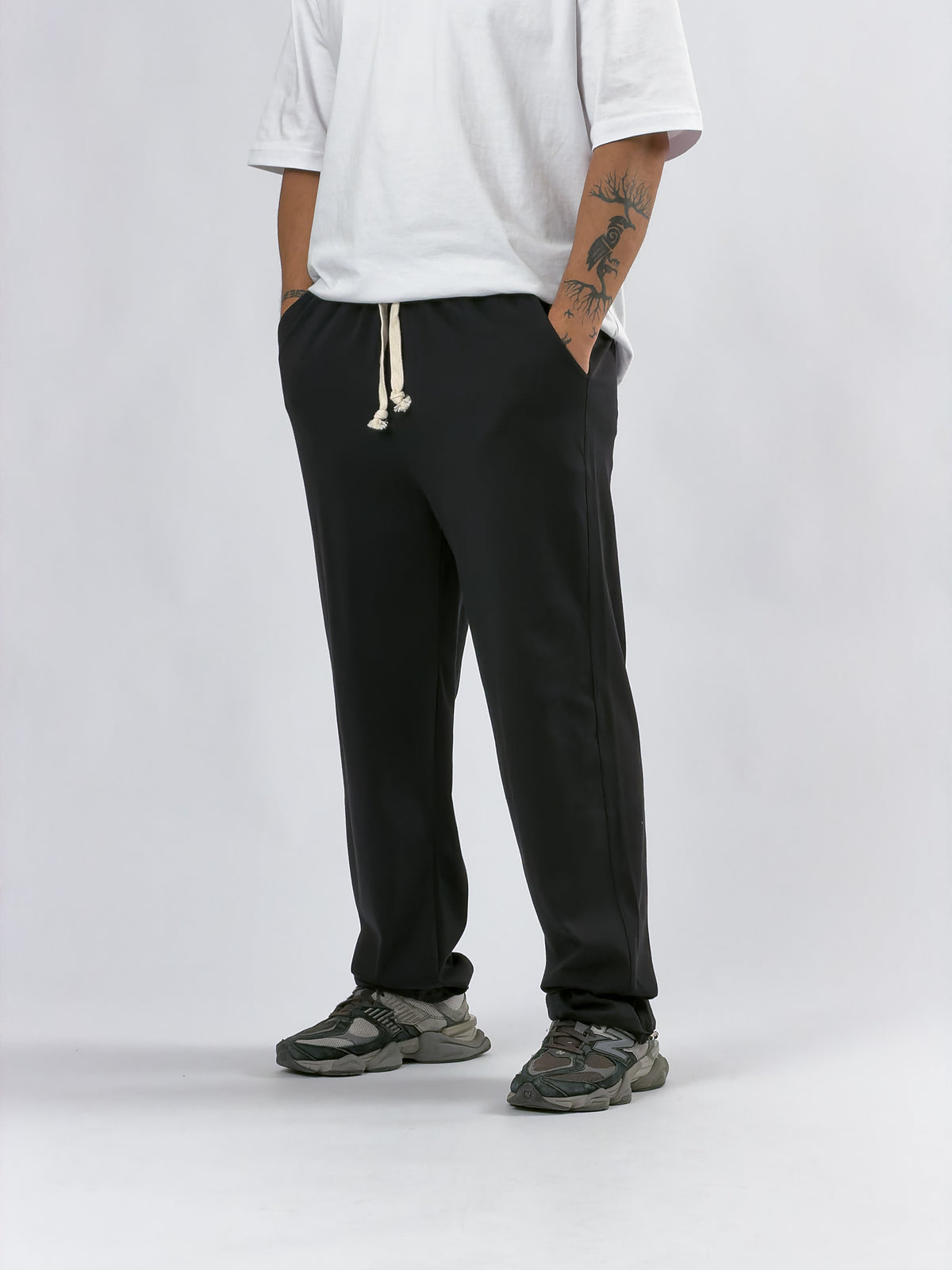 Paça Ayarlamalı Regular Siyah Erkek Jogger Pantolon COC3564