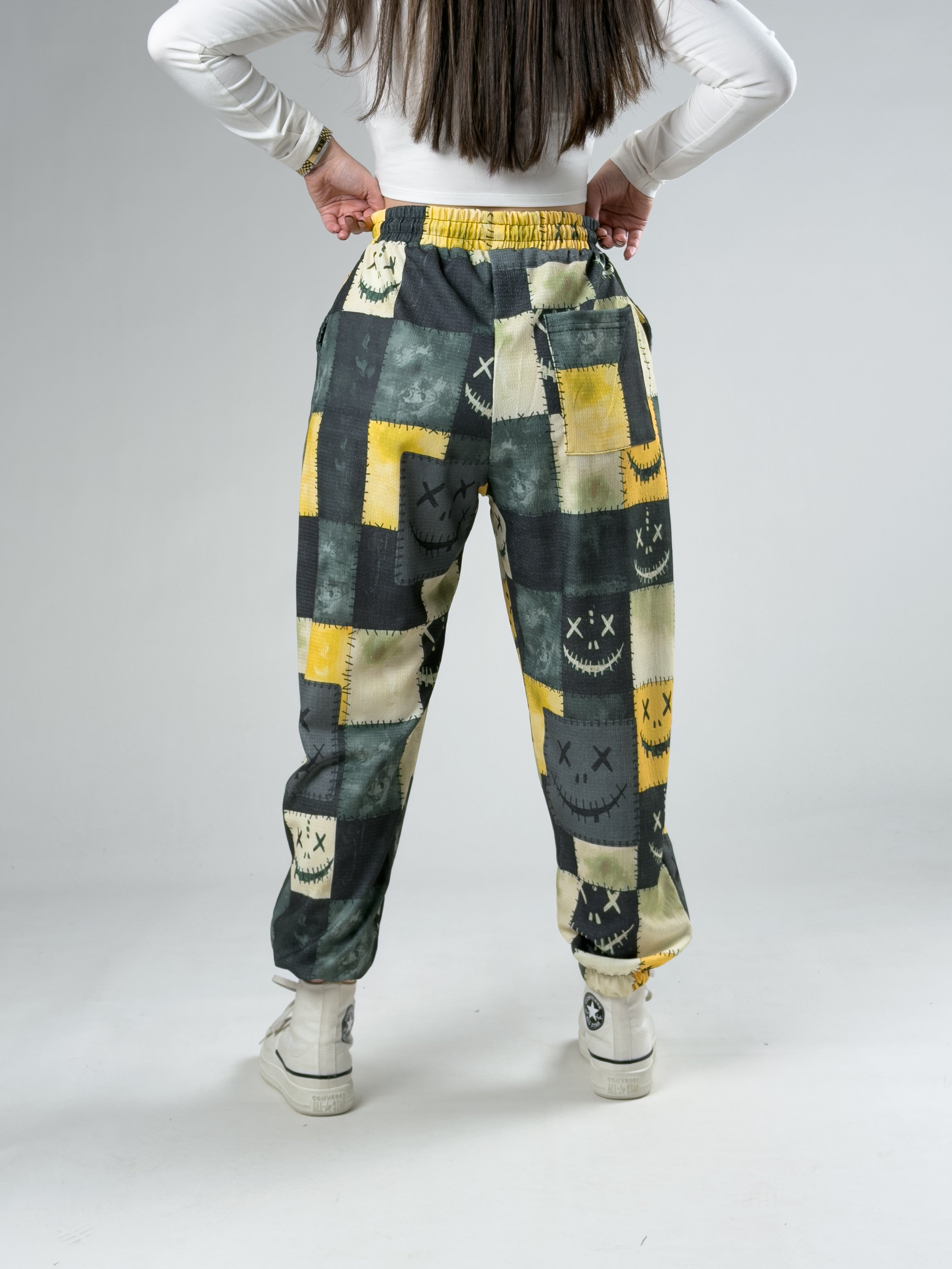 Patch Smile Sarı Kadın Jogger Pantolon COC2936