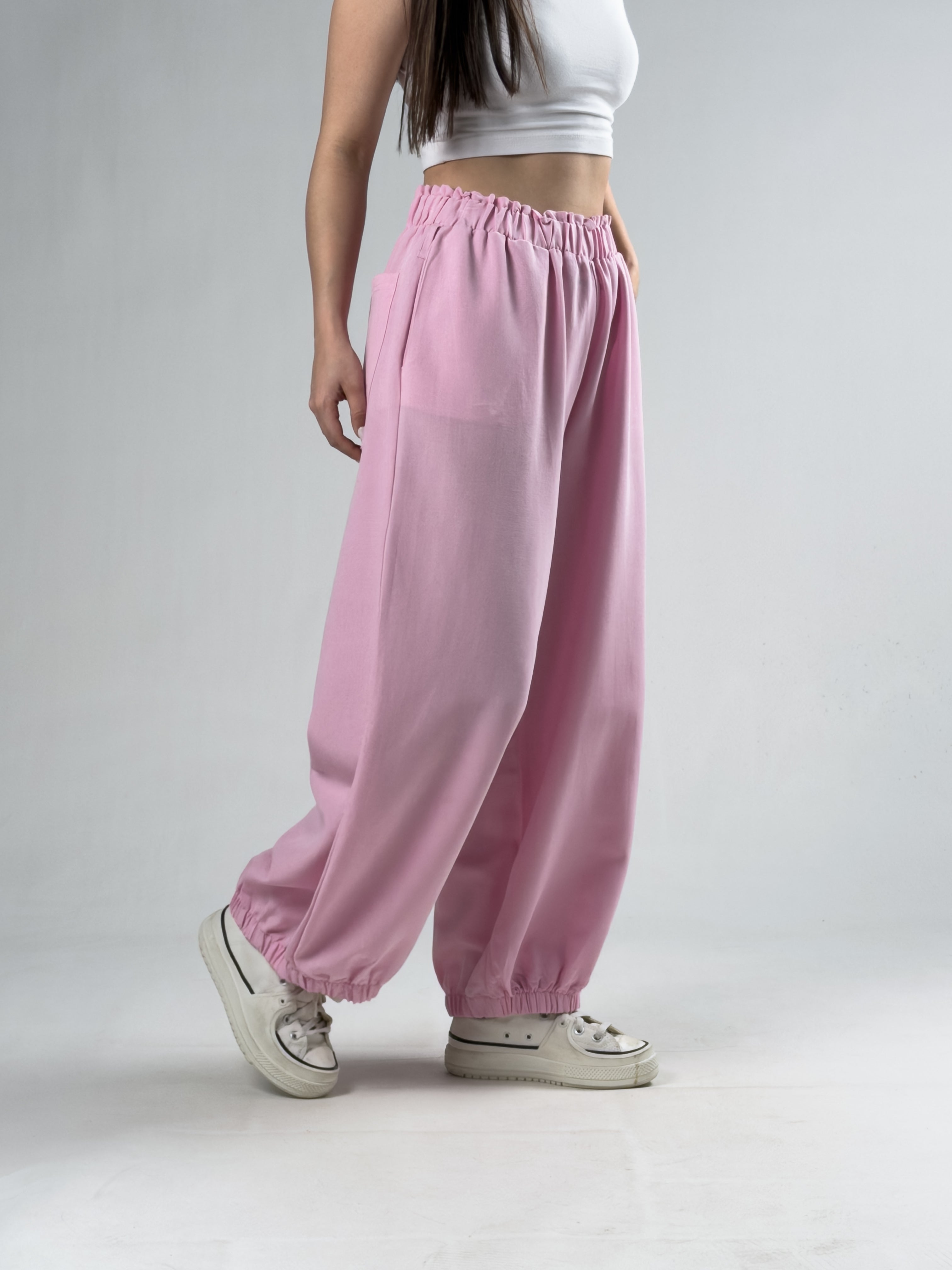 Pembe Kadın Oversize Pantolon COC3173