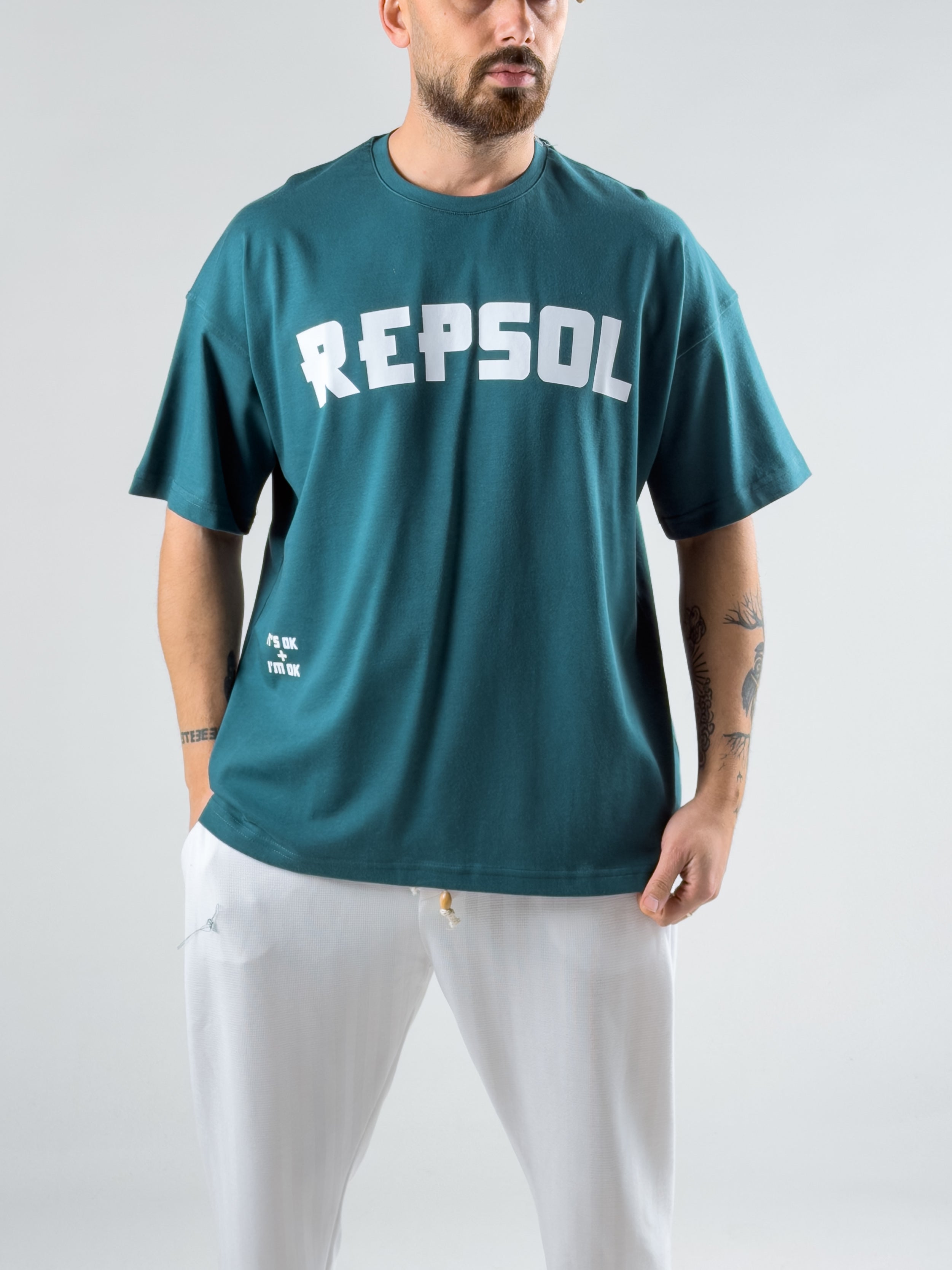 Petrol Yeşili Repsol Erkek T-Shirt COC3009