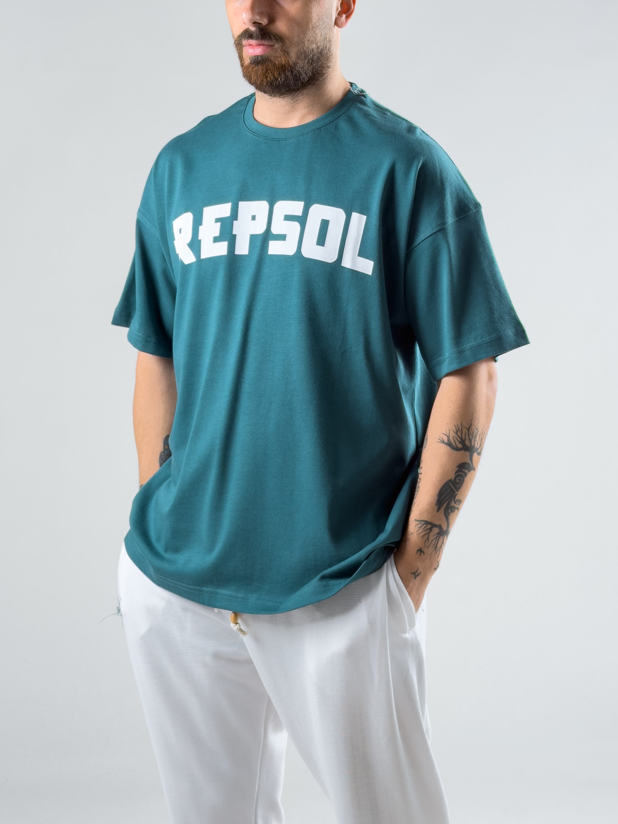 Petrol Yeşili Repsol Erkek T-Shirt COC3009