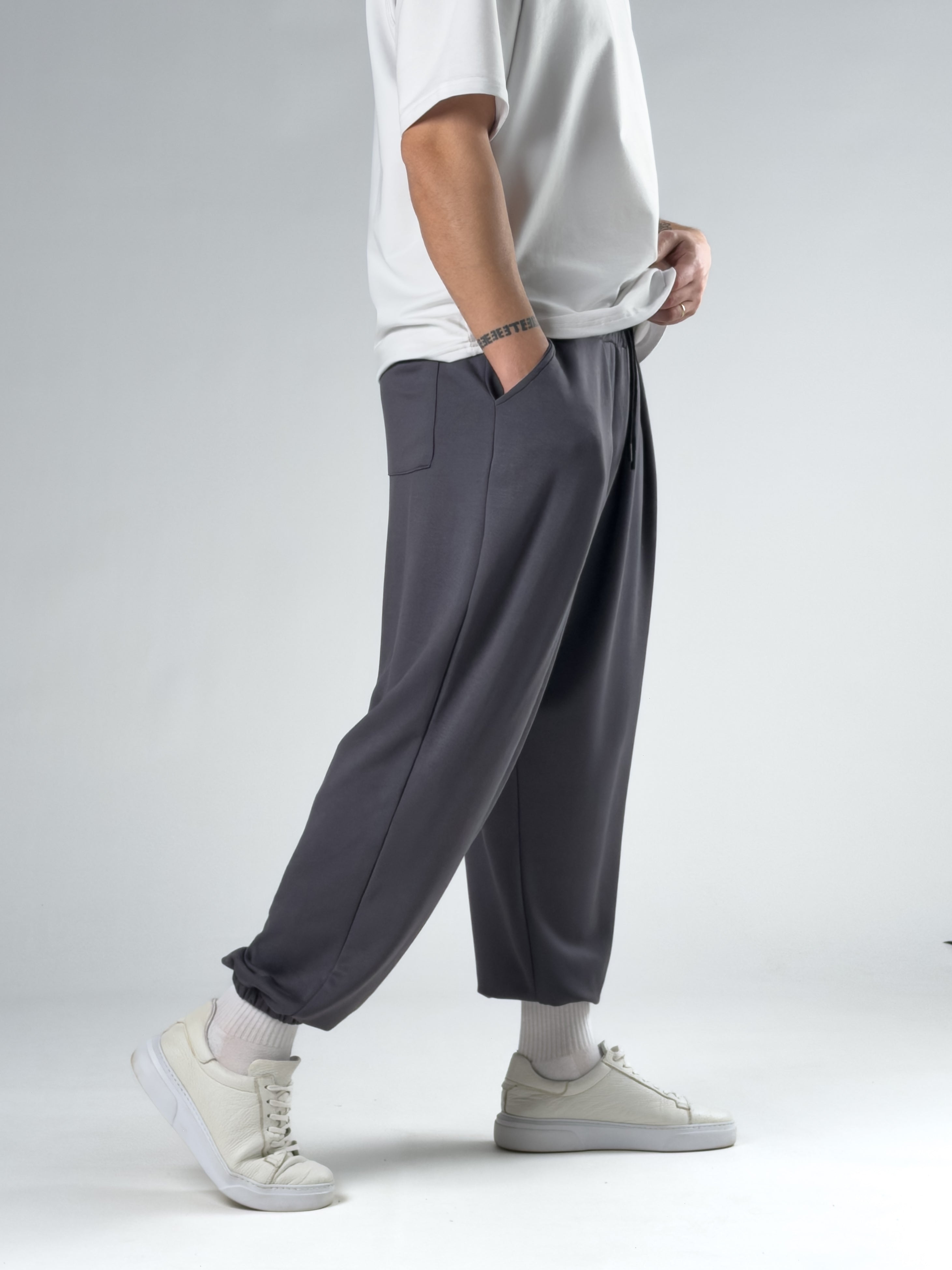Pileli Füme Erkek Jogger Pantolon COC2855