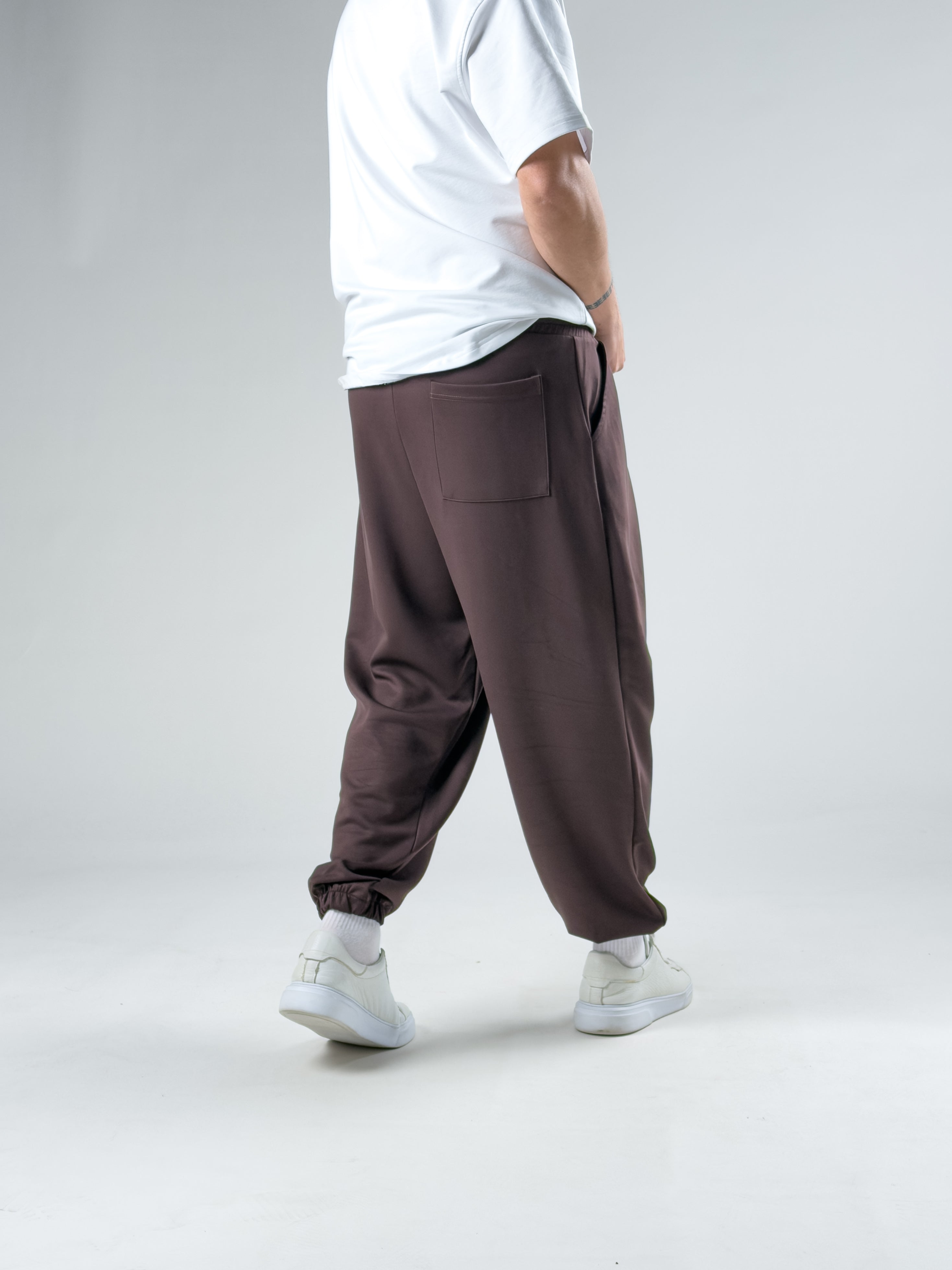 Pileli Kahverengi Erkek Jogger Pantolon COC2921