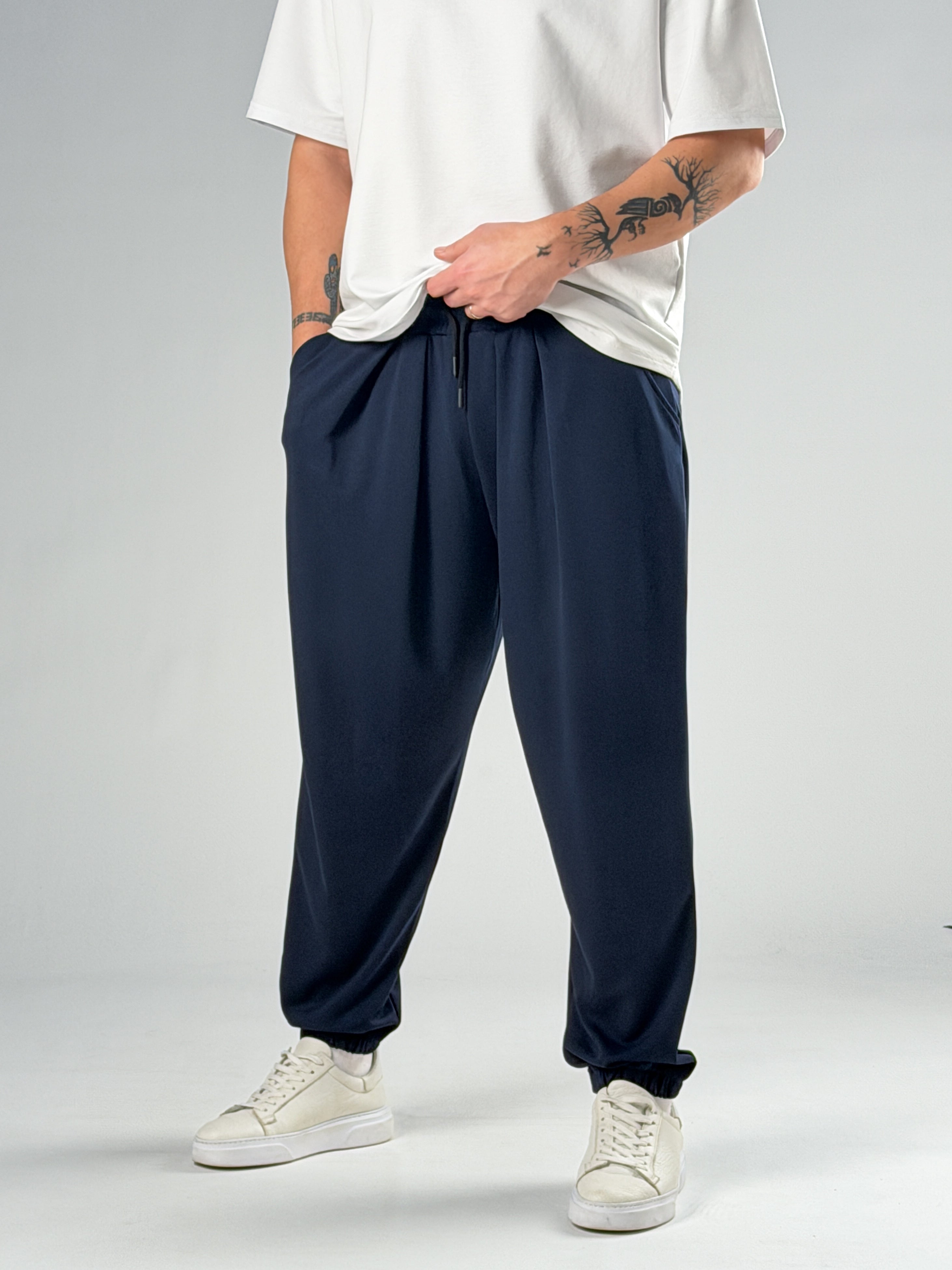 Pileli Lacivert Erkek Jogger Pantolon COC2857