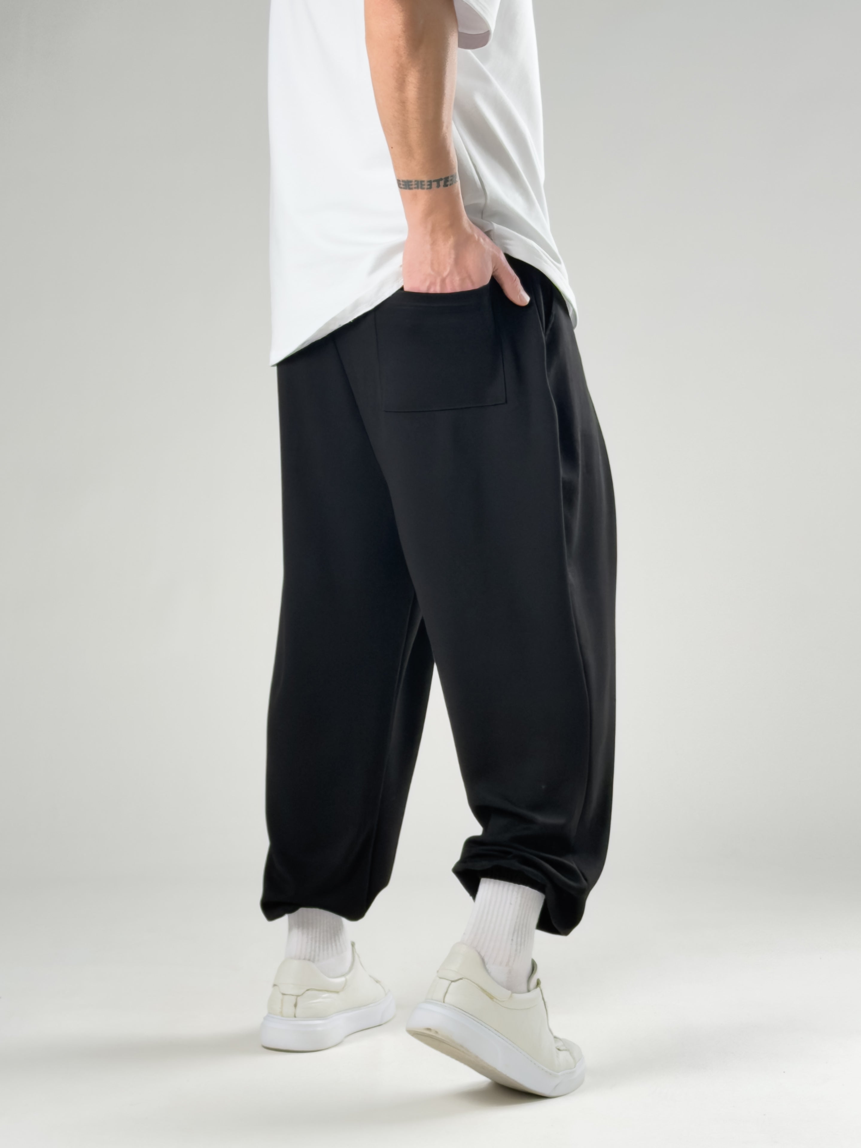 Pileli Siyah Erkek Jogger Pantolon COC2858