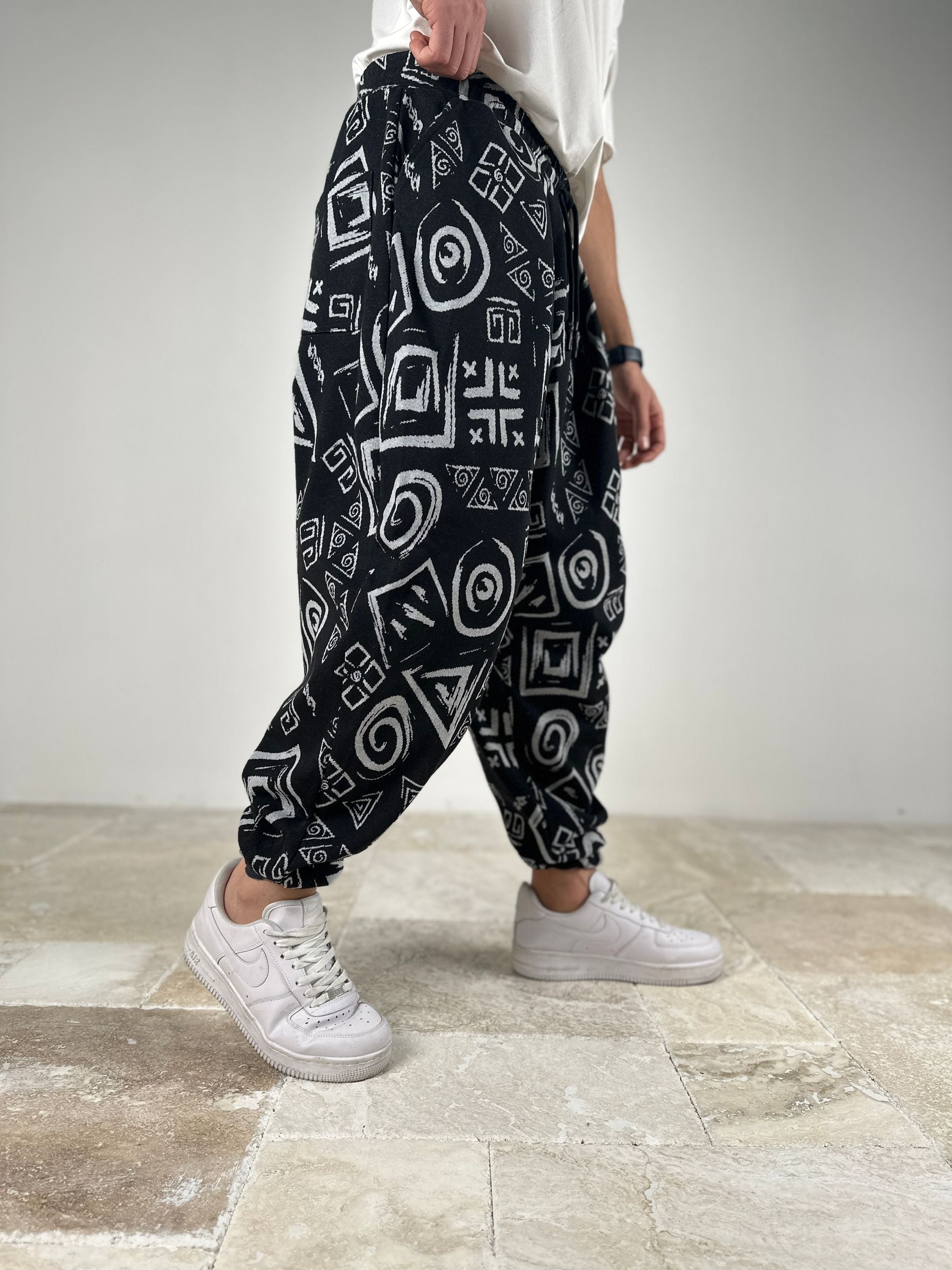 Pileli Spiral Desenli Yarım Şalvar COC2095