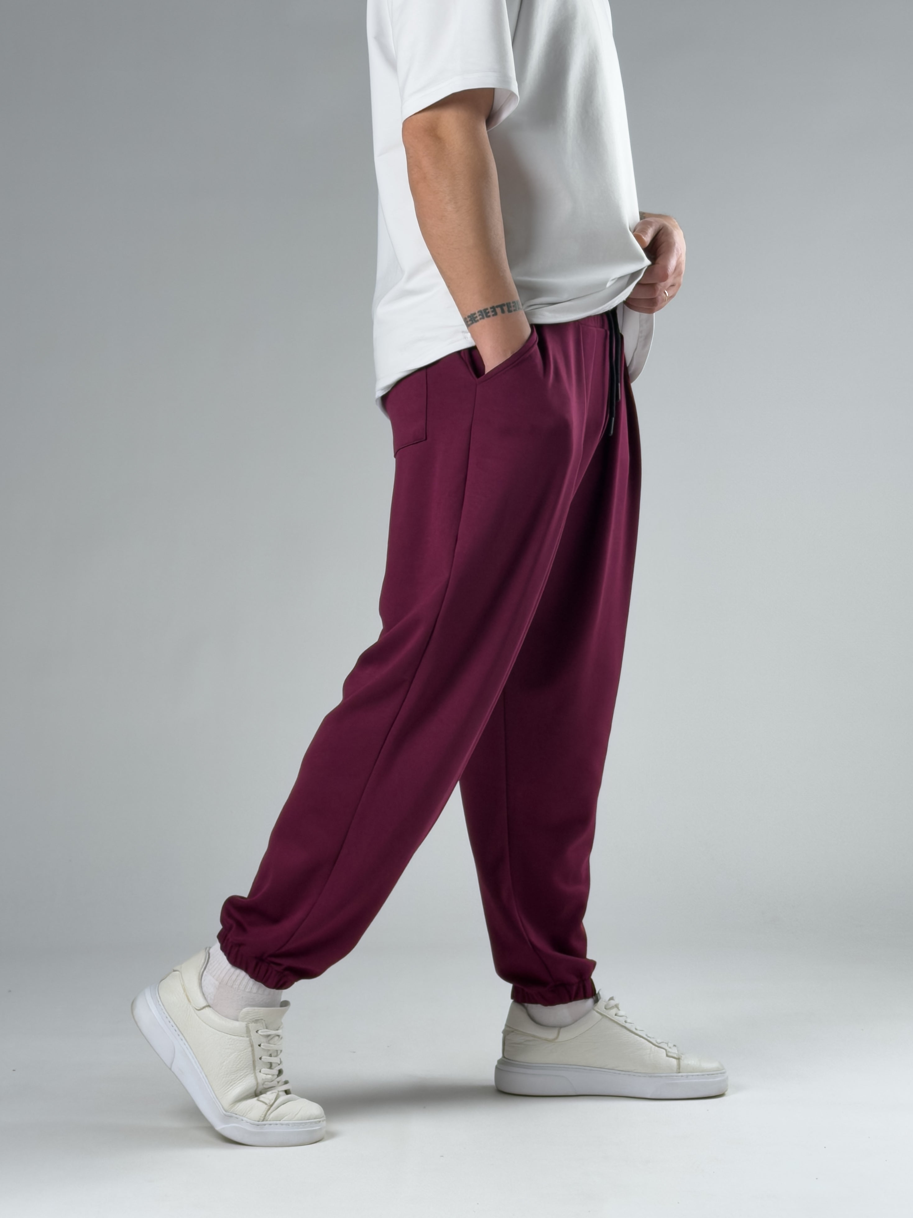 Pileli Vişne Erkek Jogger Pantolon COC2859