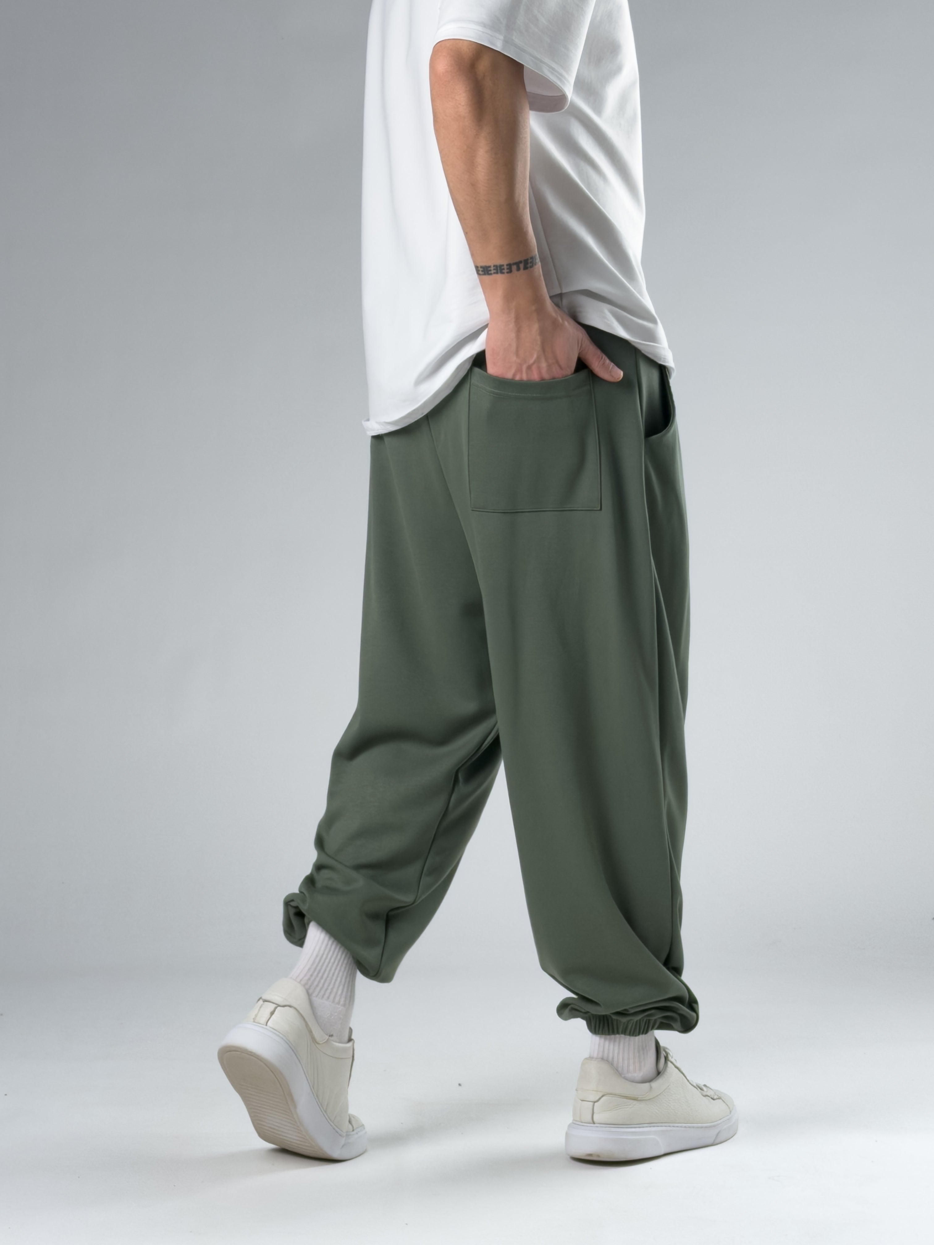 Pileli Yeşil Erkek Jogger Pantolon COC2860