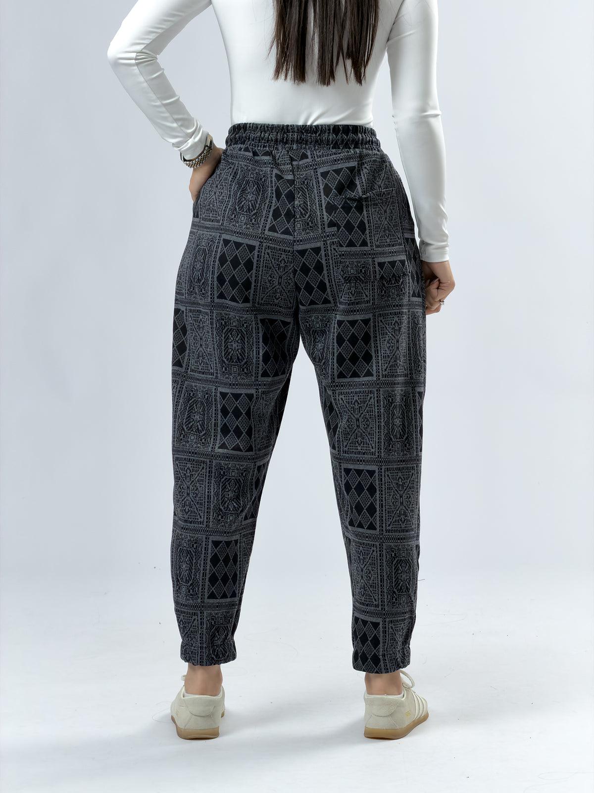 Poker Desenli Pileli Jogger Pantolon COC2099