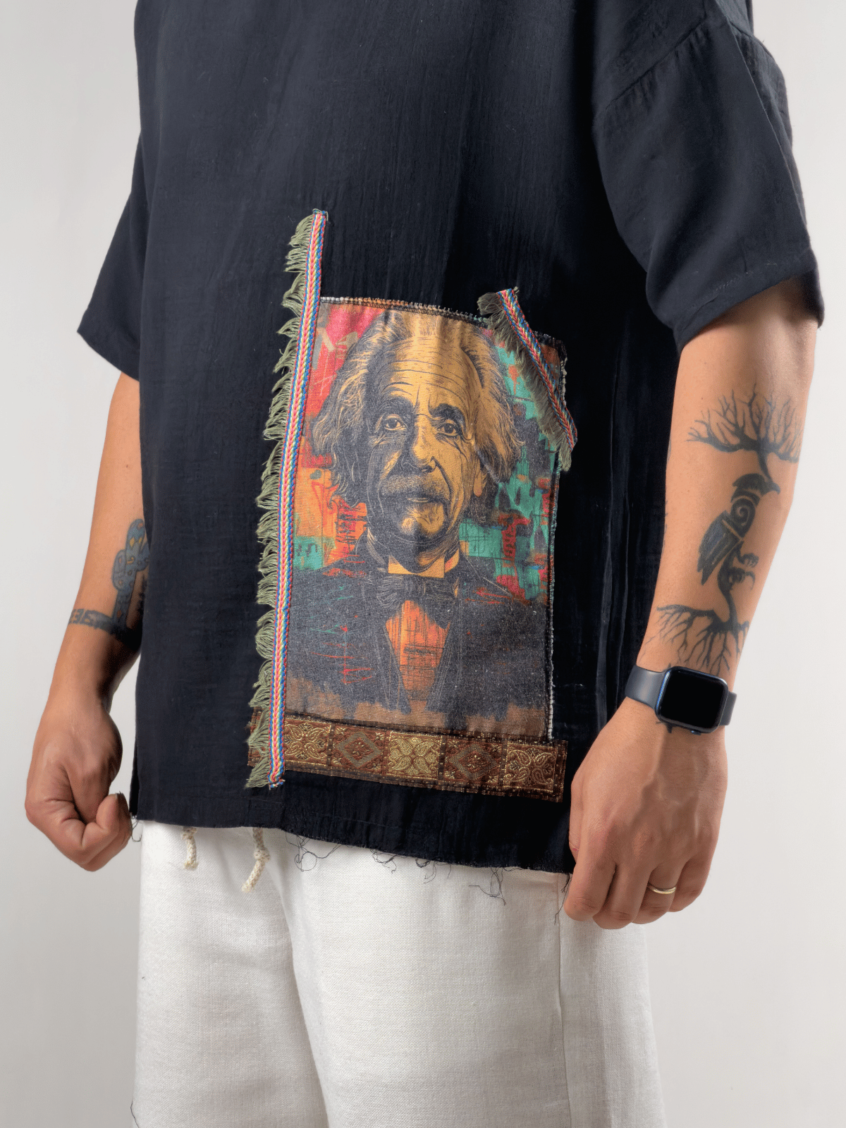 Portre Buldan Siyah Erkek T-Shirt COC3266