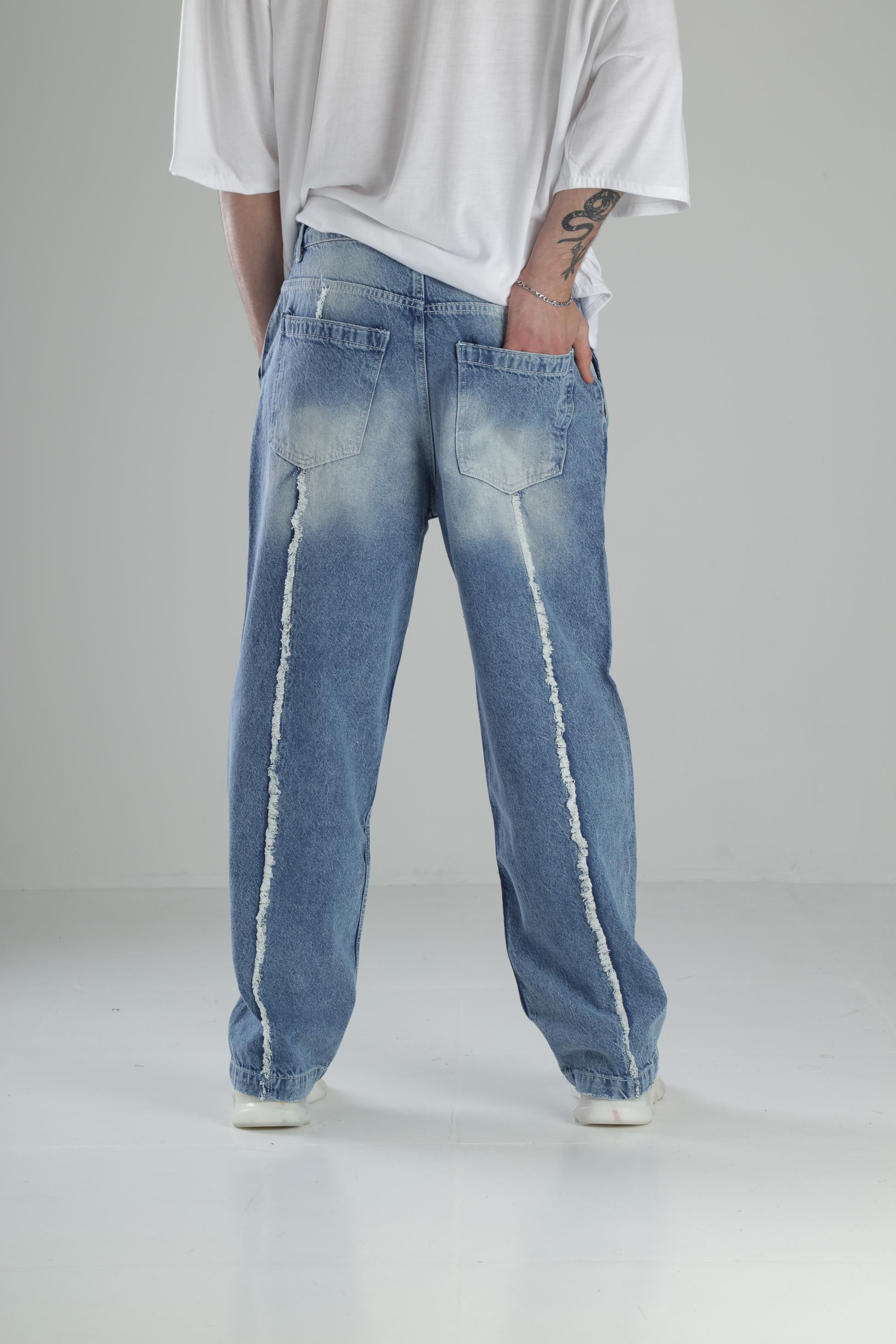 Premium Kalite Mavi Baggy Kot Pantolon COC1925