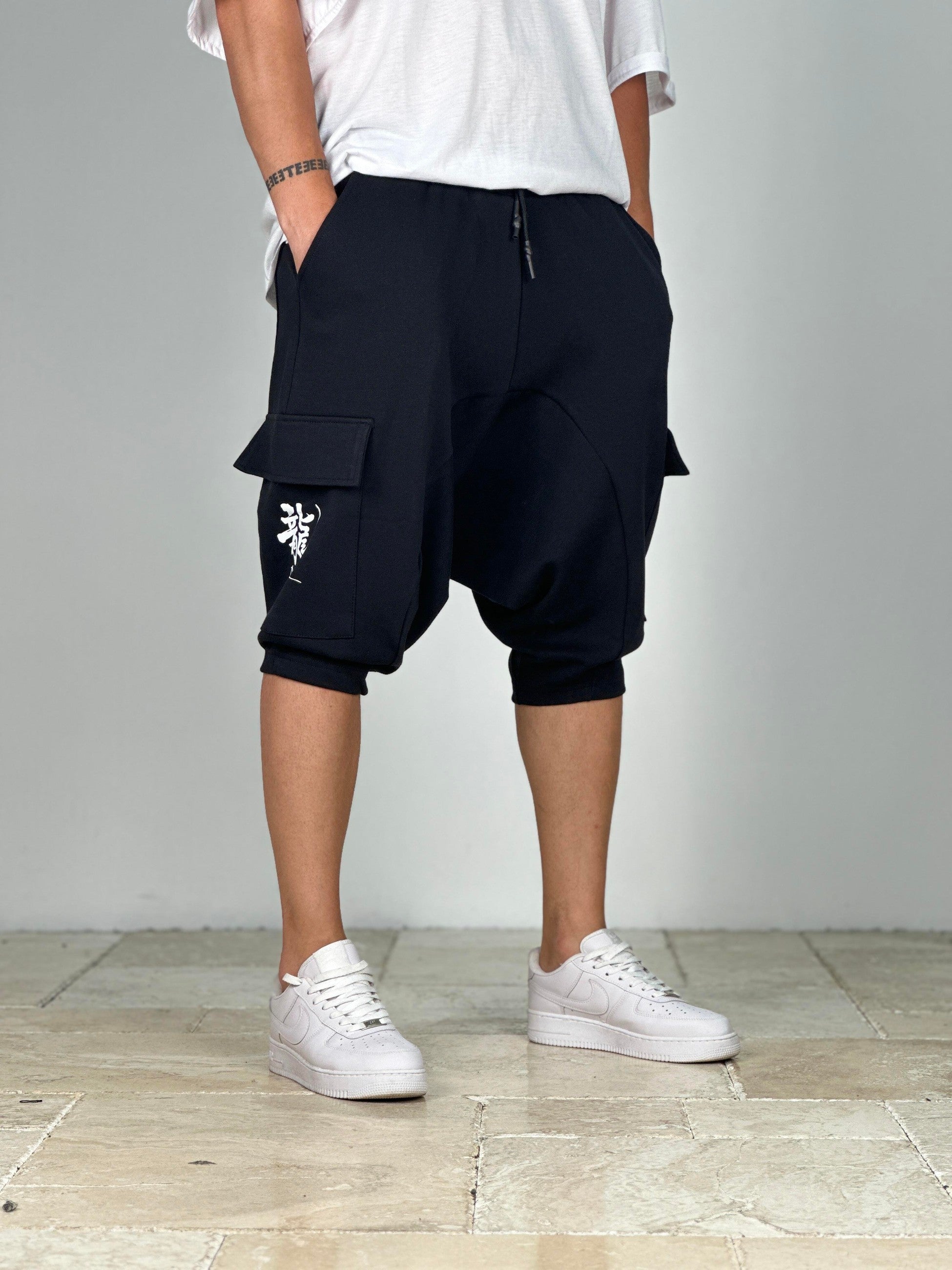 Premium Kalite Siyah Şalvar Şort COC1941