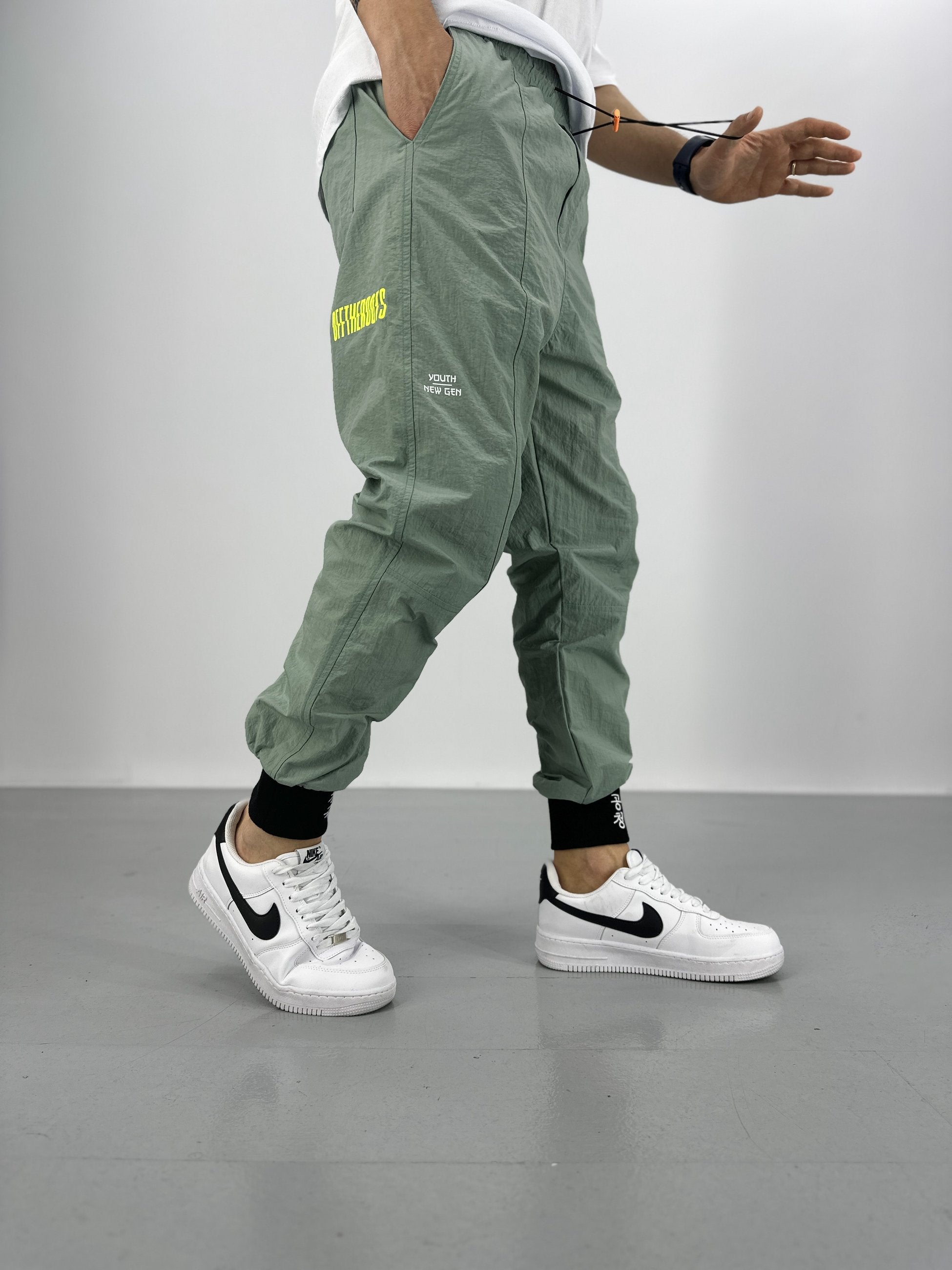 Premium Kalite Su Yeşili Paraşüt Kumaş Jogger COC1575