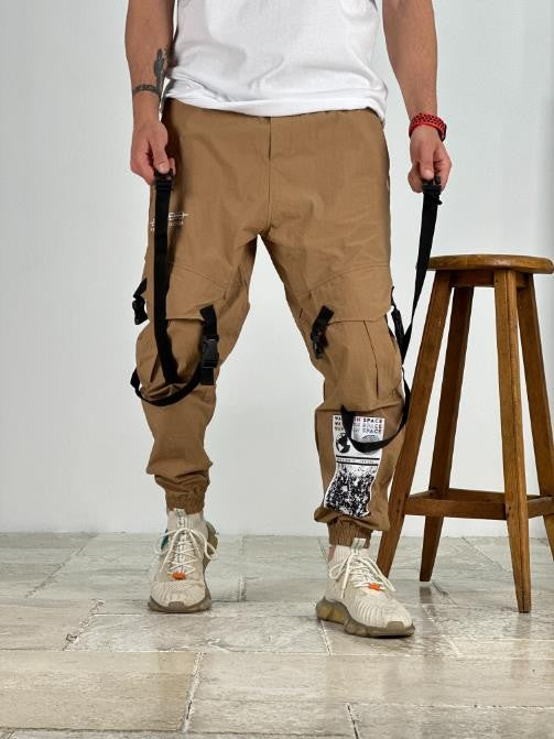 Premium Kalite Yazlık Bej Paraşüt Kumaş Jogger COC1943