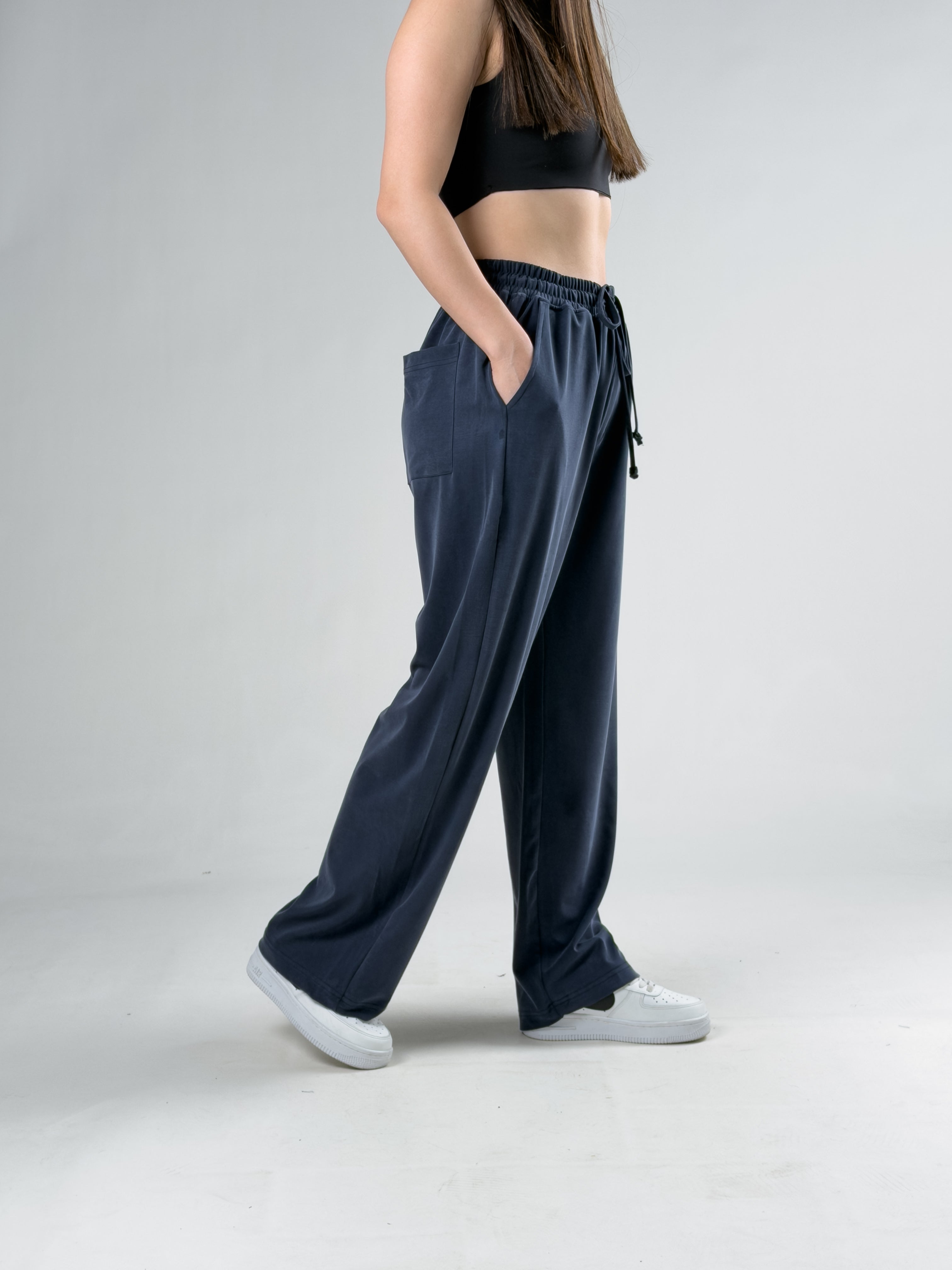 Rahat Kesim Lacivert Kadın Baggy Pantolon COC3102