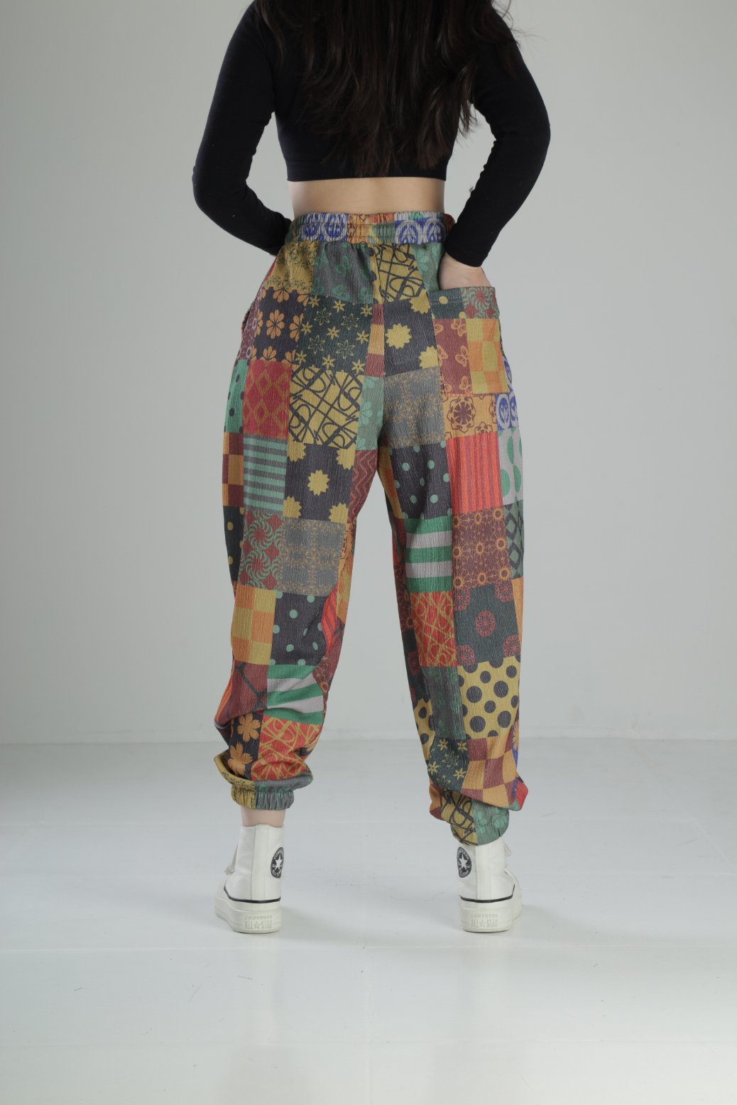 Renkli Desenli Rahat Kesim Bürümcük Jogger Pantolon COC1954