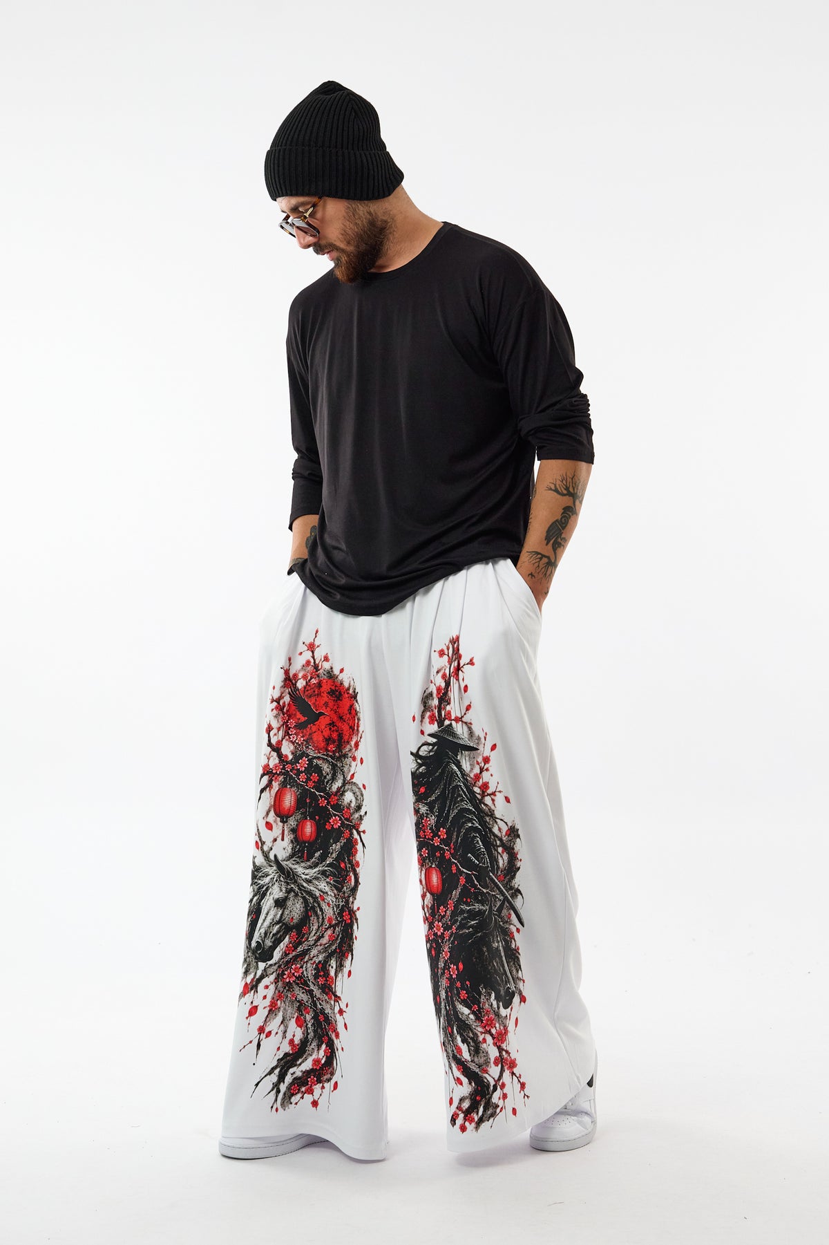Samurai Baskılı Desenli Erkek Pantolon COC3757